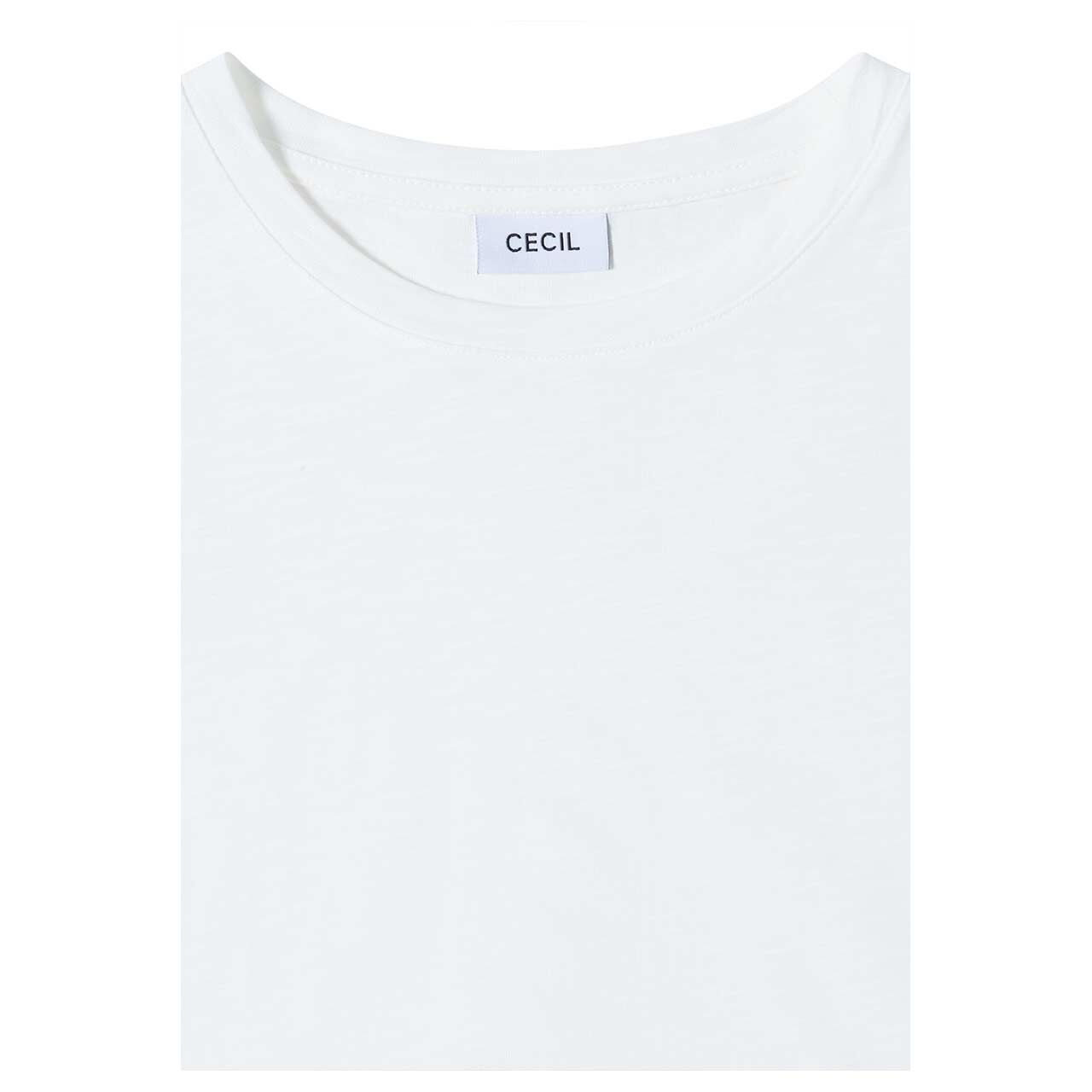 Cecil Damen 3/4 Arm Shirt Soft Slubyarn vanilla white melange