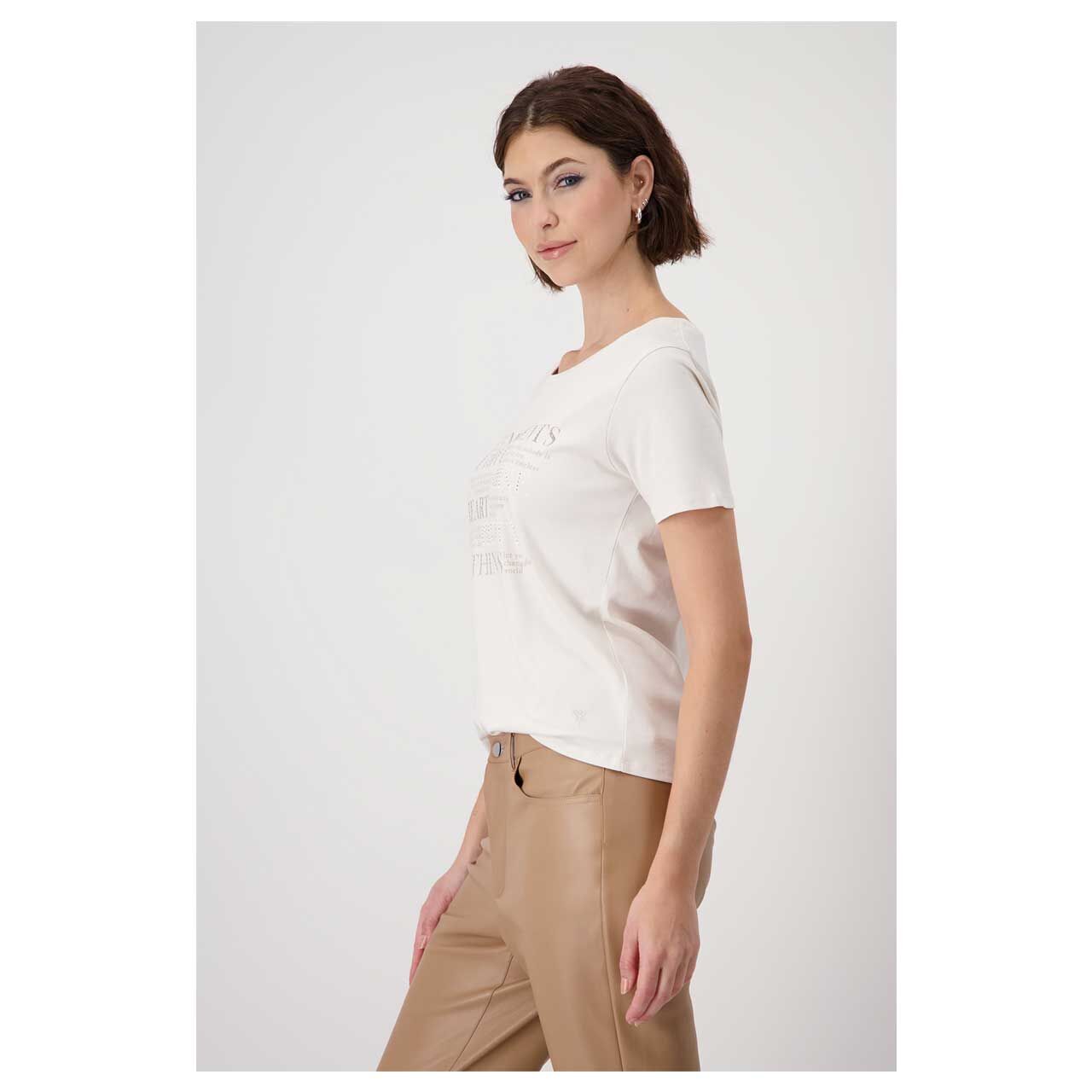 Monari Damen T-Shirt creamy beige
