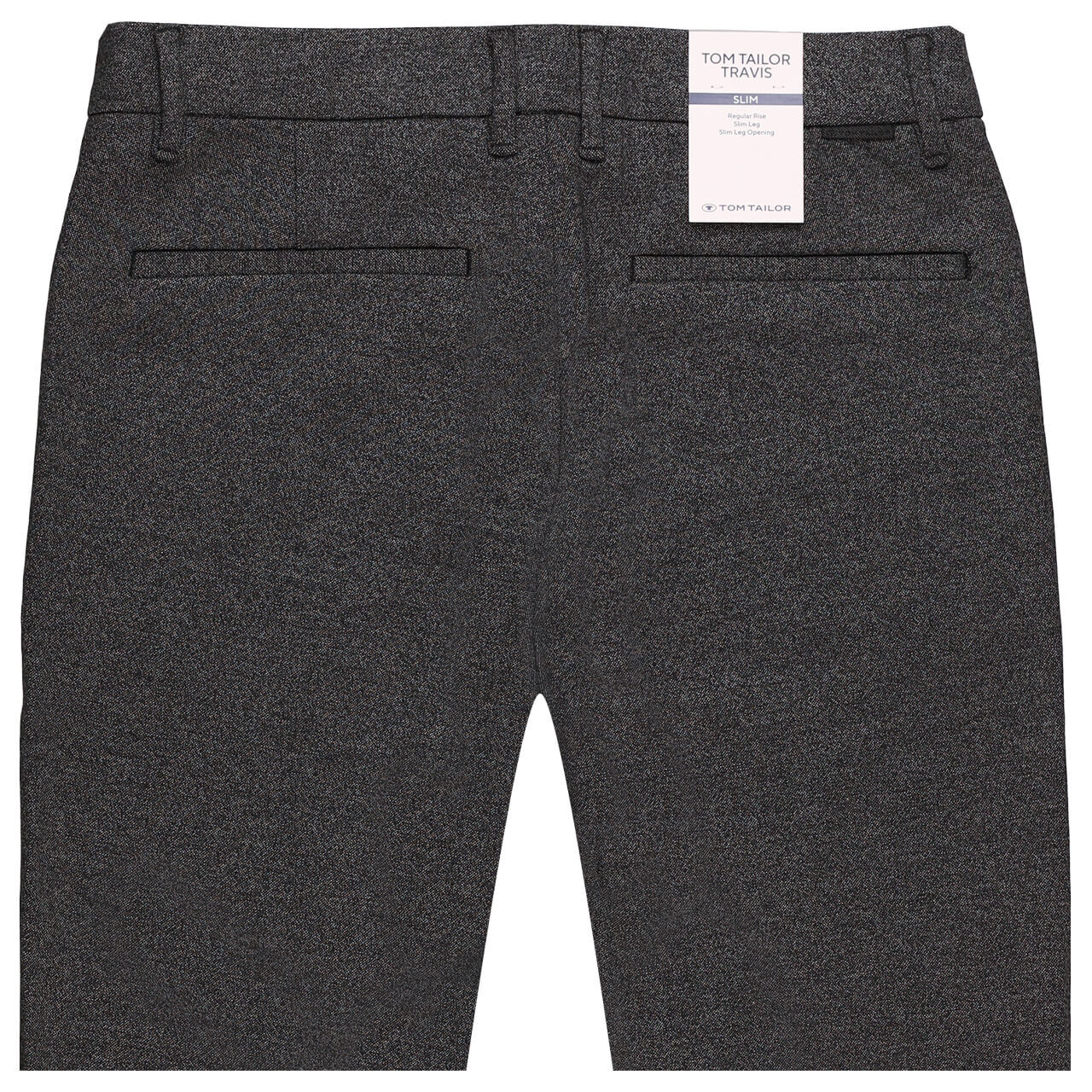 Herren Chinohose Travis von Tom Tailor in Schwarz-Weiß, detaillierte Rückansicht