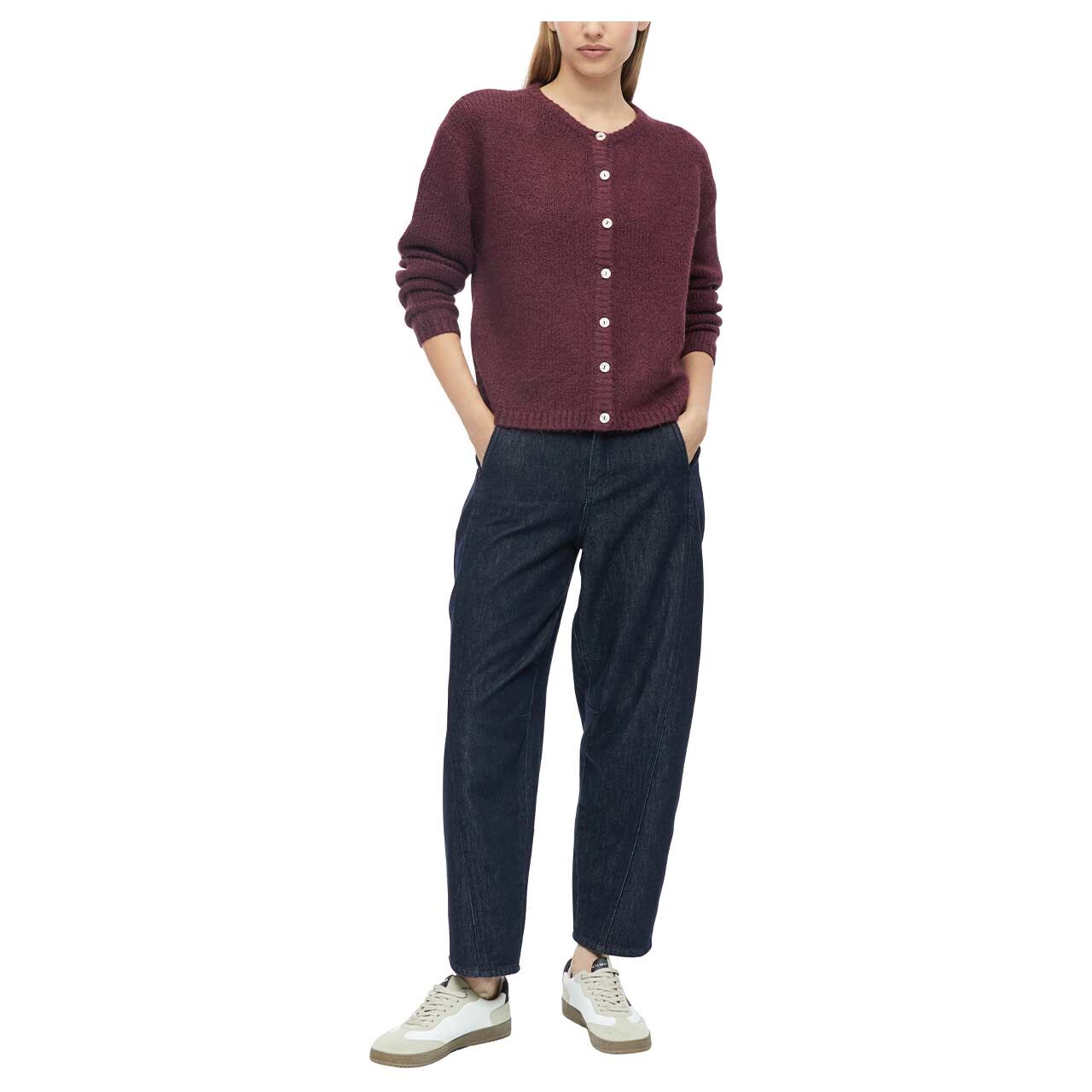 Damen Strickjacke von s.Oliver in Lila, Ganzkörperansicht am Model
