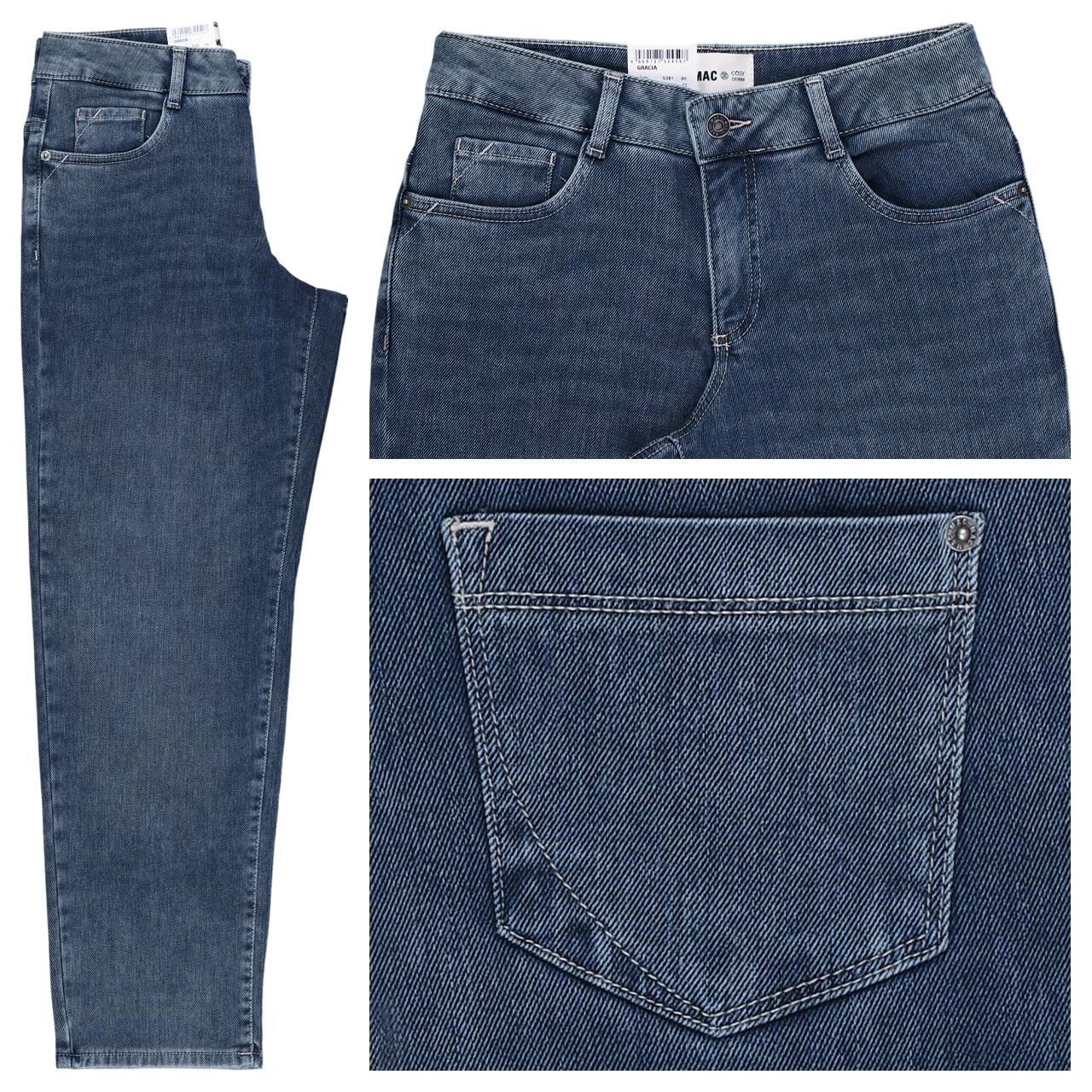 MAC Gracia Jeans light blue used wash cosy thermo denim