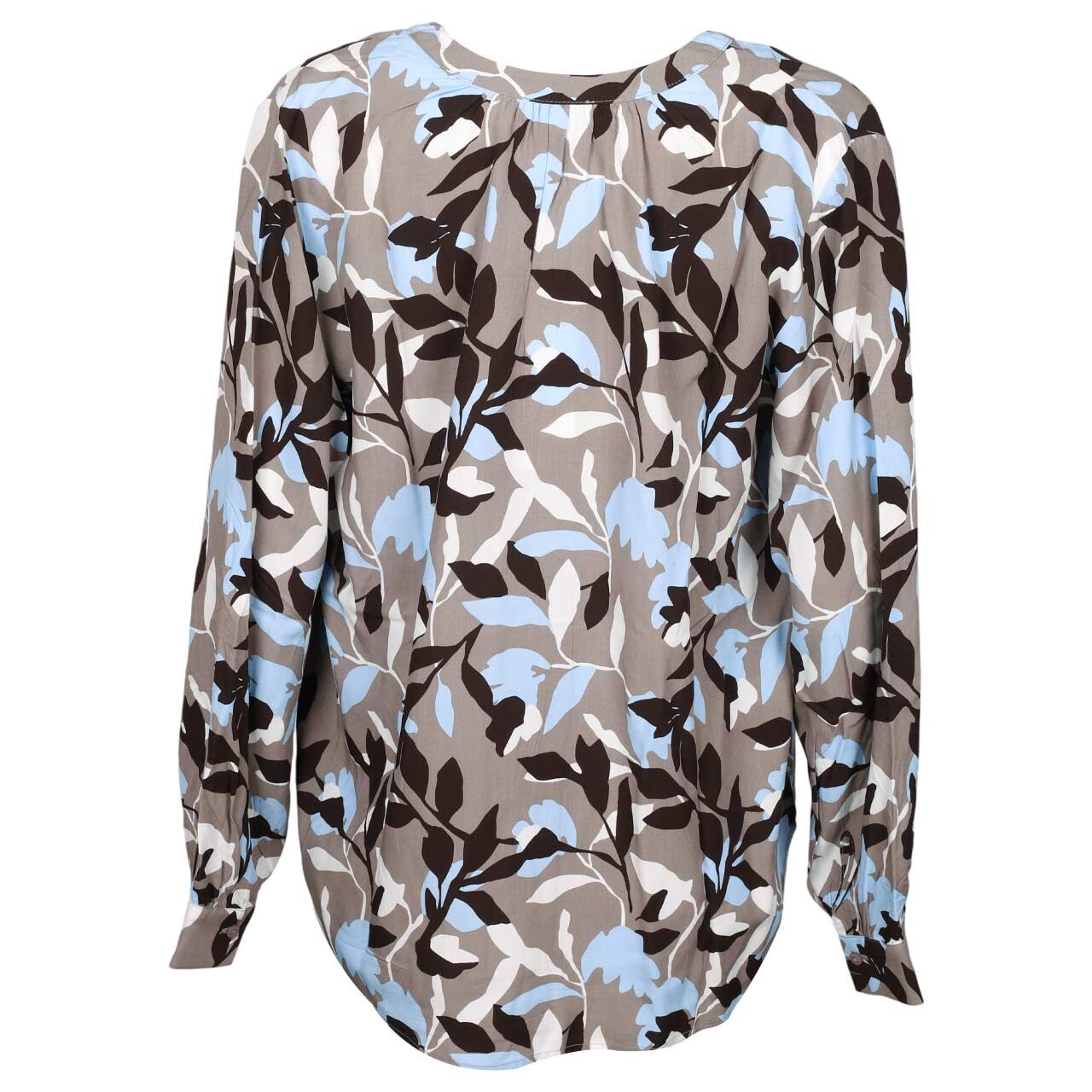 Damen Langarm Bluse von s.Oliver in Braun mit Print, Rückansicht