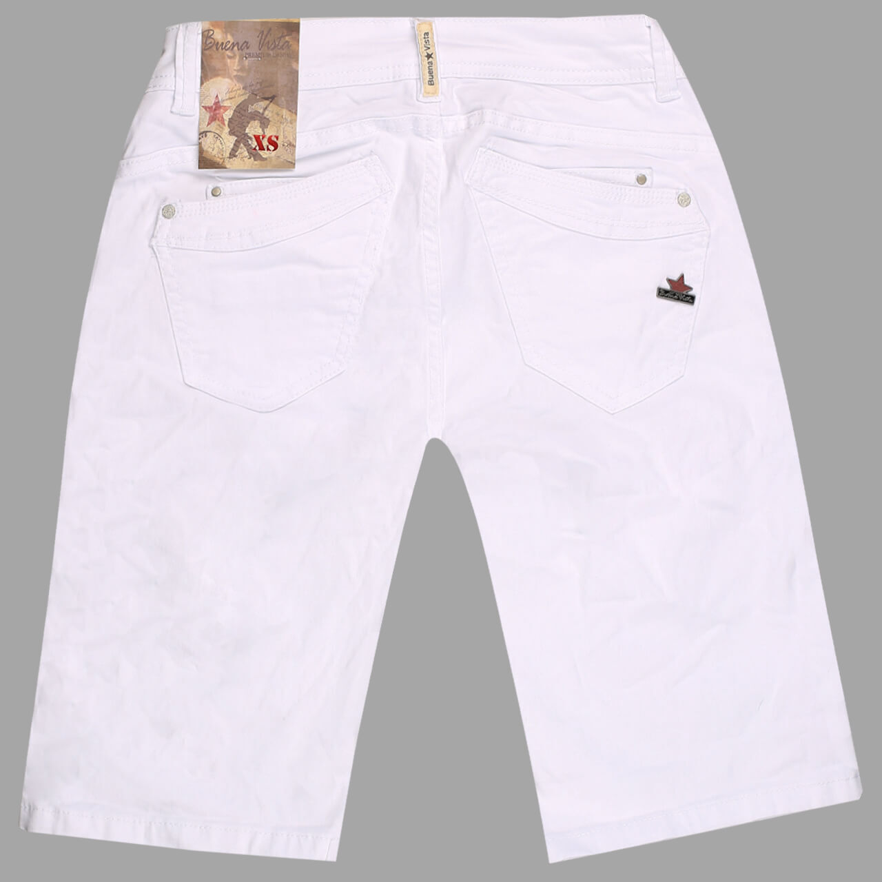 Buena Vista Malibu-Short Stretch Twill Baumwollhose für Damen in Weiß, FarbNr.: 032
