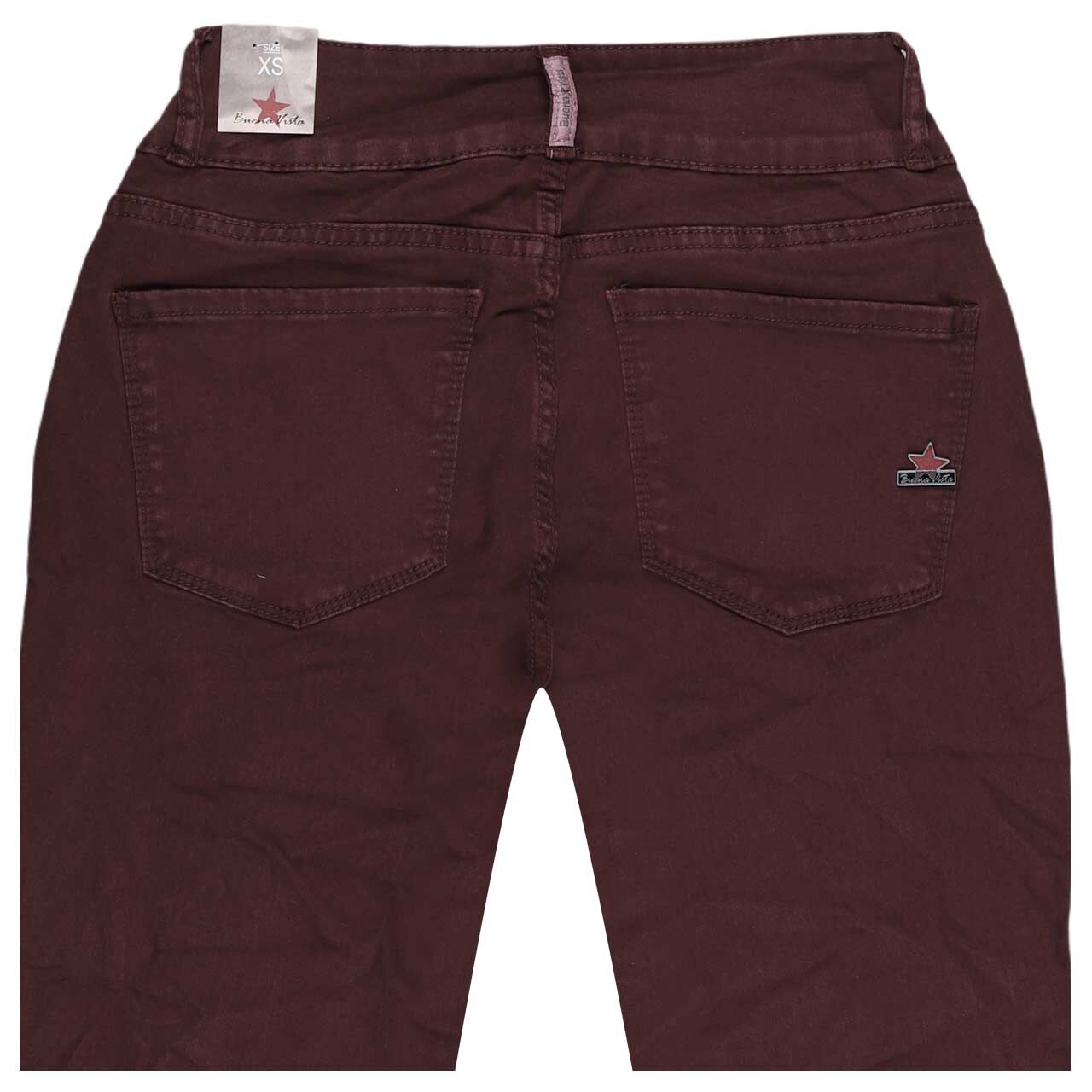 Damen Baumwollhose Tummyless Stretch Twill von Buena Vista in Lila, detaillierte Rückansicht