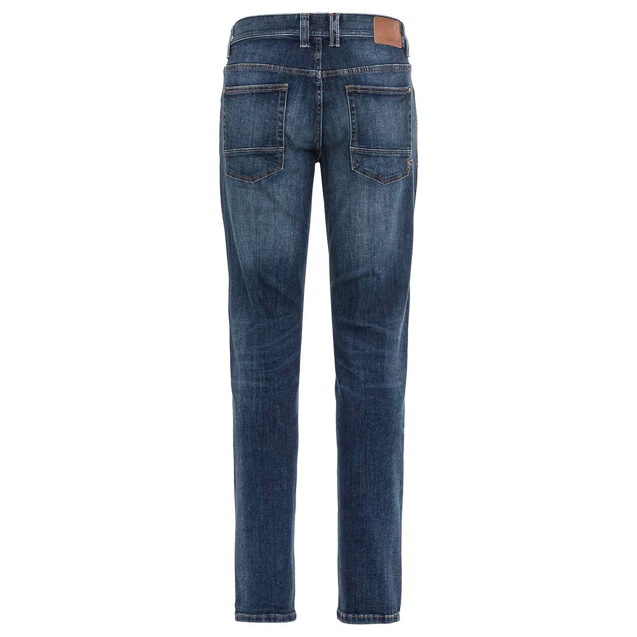 Herrenjeans Stretch Houston fleXXX von Camel active in Blau angewaschen, Rückansicht
