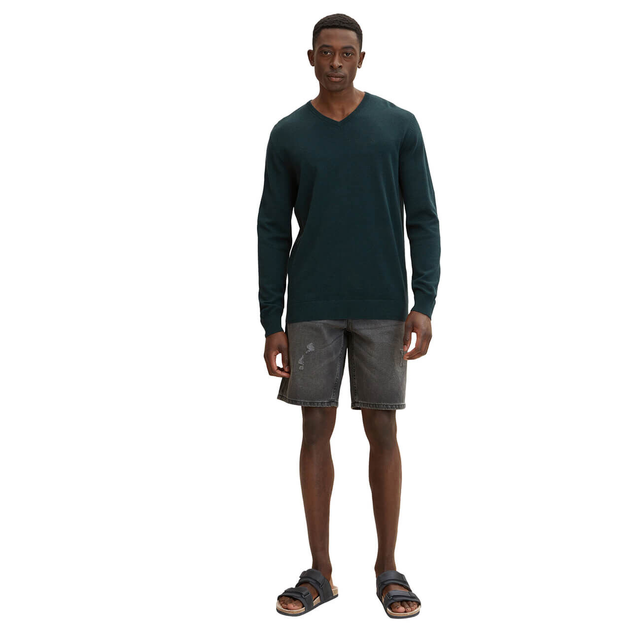 Tom Tailor Herren Basic V-neck Pullover dark gable green Tom Tailor Herren Basic V-neck Pullover dark gable green