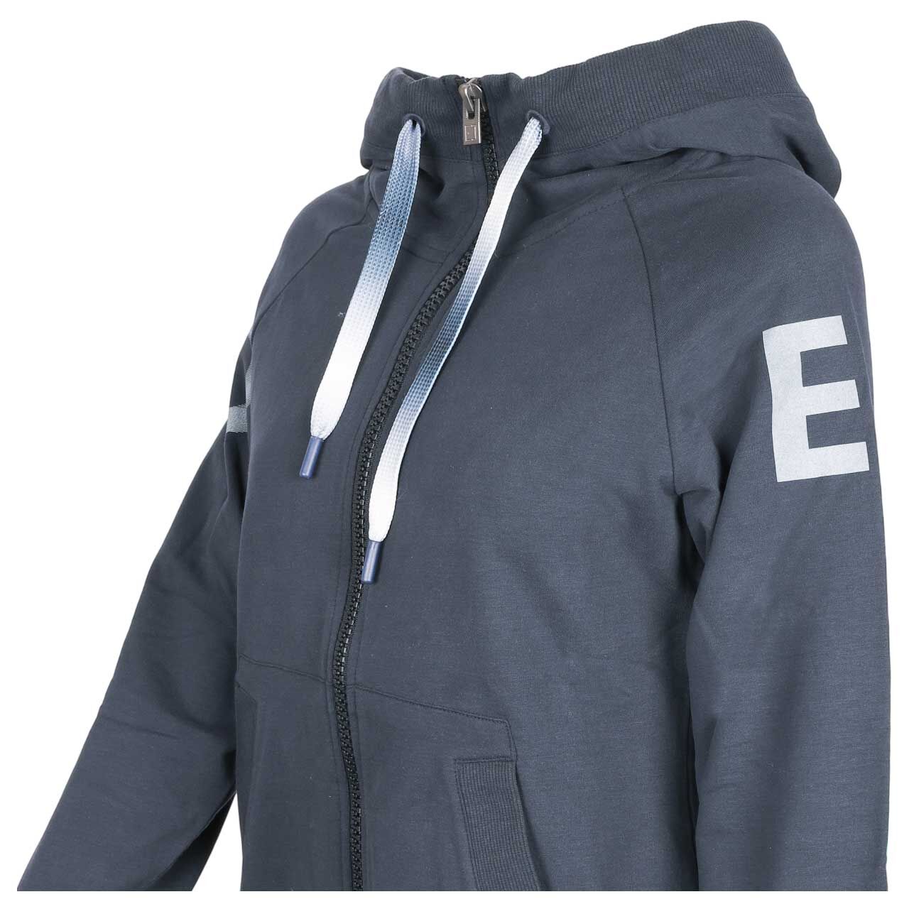 Damen Hoodie Sweatjacke Kala von Elbsand in Dunkelblau, detaillierte Seitenansicht