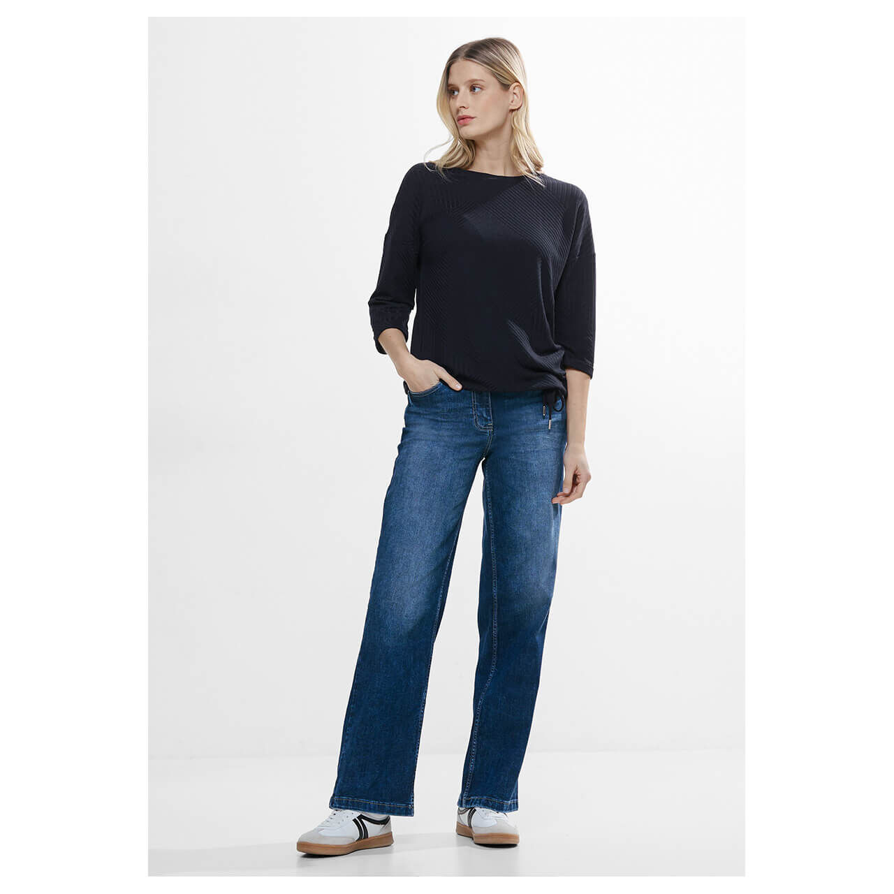 Cecil Damen 3/4 Arm Shirt Structure Mix universal blue