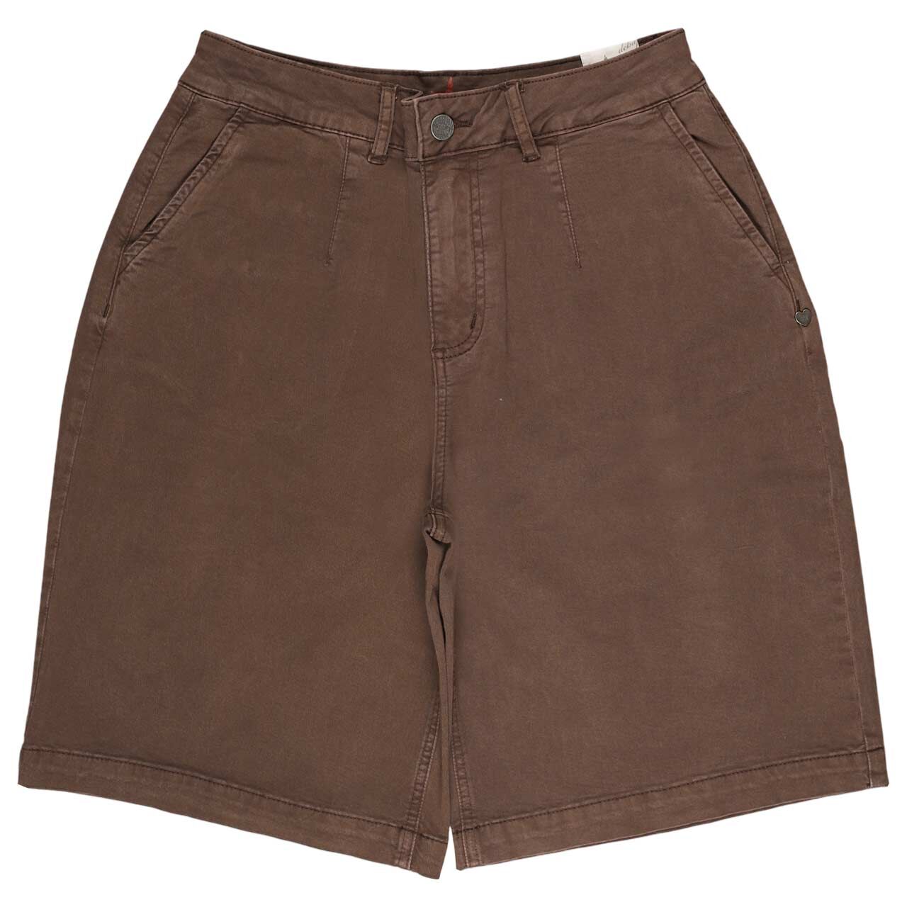 Damen Baumwollhose Chino-Short Summer Twill von Buena Vista in Braun, Vorderansicht