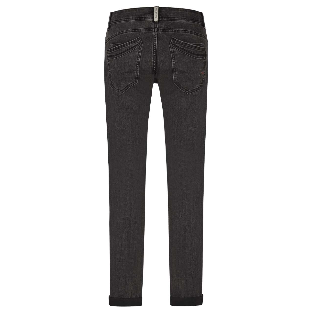 Damenjeans Malibu Stretch Denim von Buena Vista in Dunkelgrau angewaschen, Rückansicht