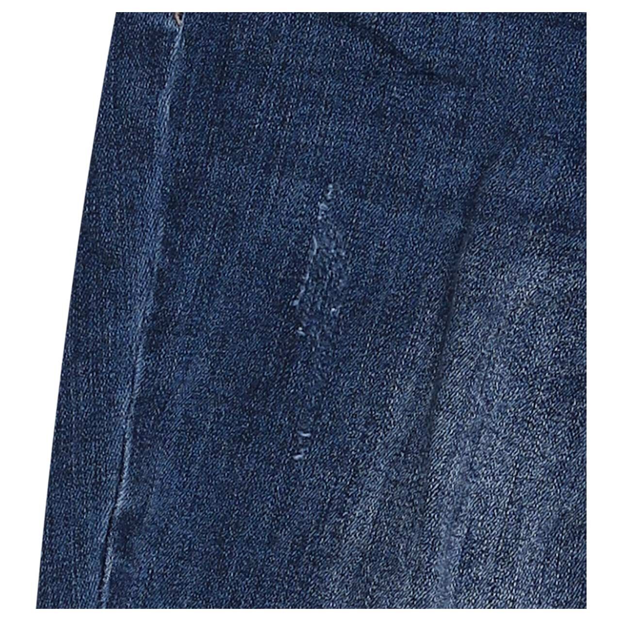 Stretch Denim Jeans Tummyless von Buena Vista in Blau angewaschen mit Destroyed-Effekten, Detailansicht Destroyed-Effekt