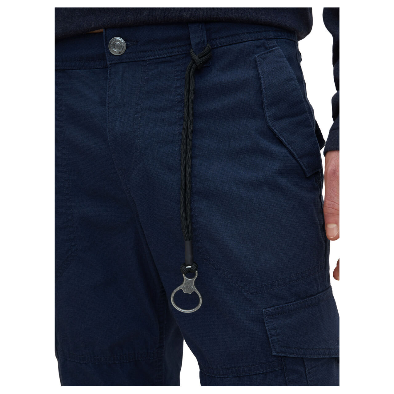 tom-tailor-max-overknee-blau-29122-ansicht-detail-vorne Tom Tailor Max Overknee 3/4 Cargo Baumwollhose für Herren in Dunkelblau, FarbNr:: 29122