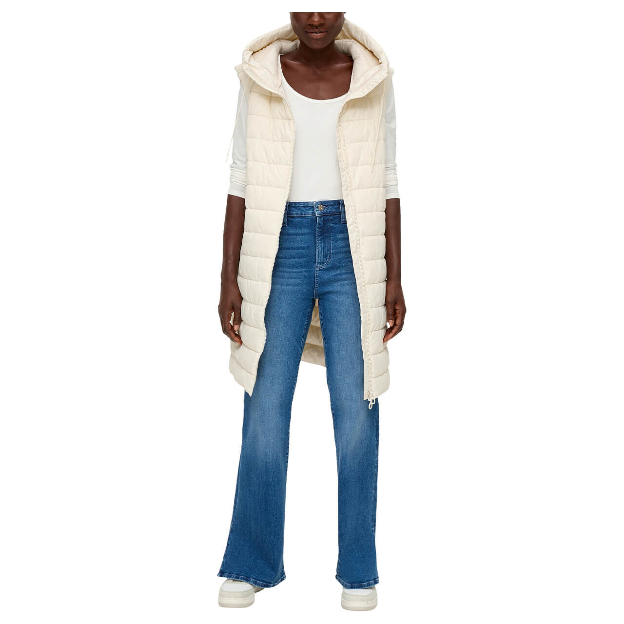 s.Oliver Damen Langarm Shirt off white