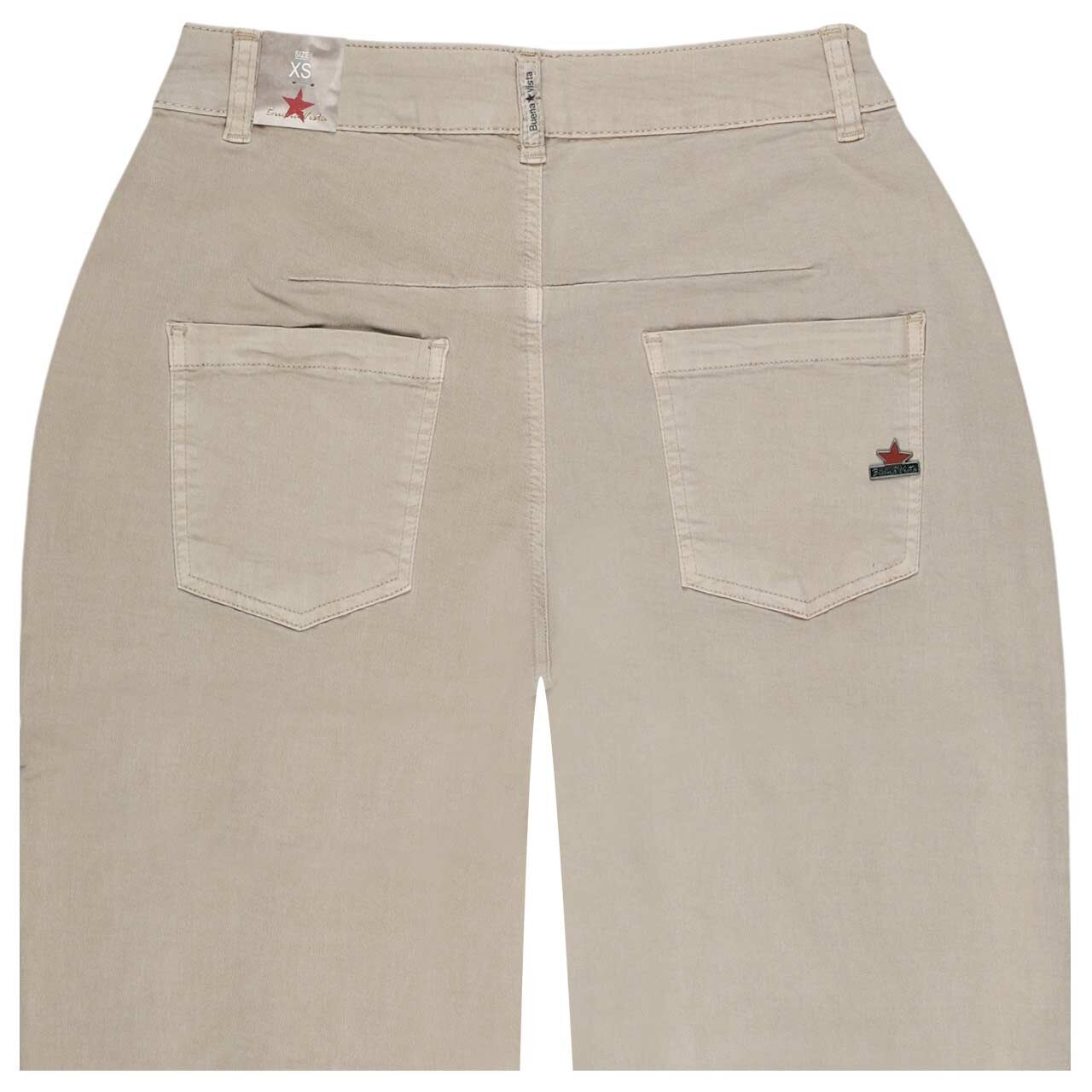 Damen Baumwollhose Barrel 7/8 Summer Twill von Buena Vista in Beige, detaillierte Rückansicht