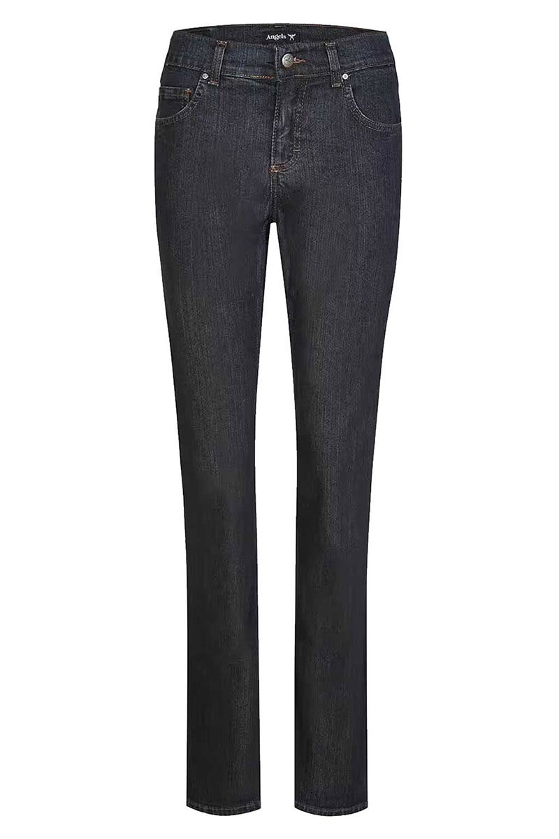 Vorderansicht der Angels Luci Damenjeans in Schwarz