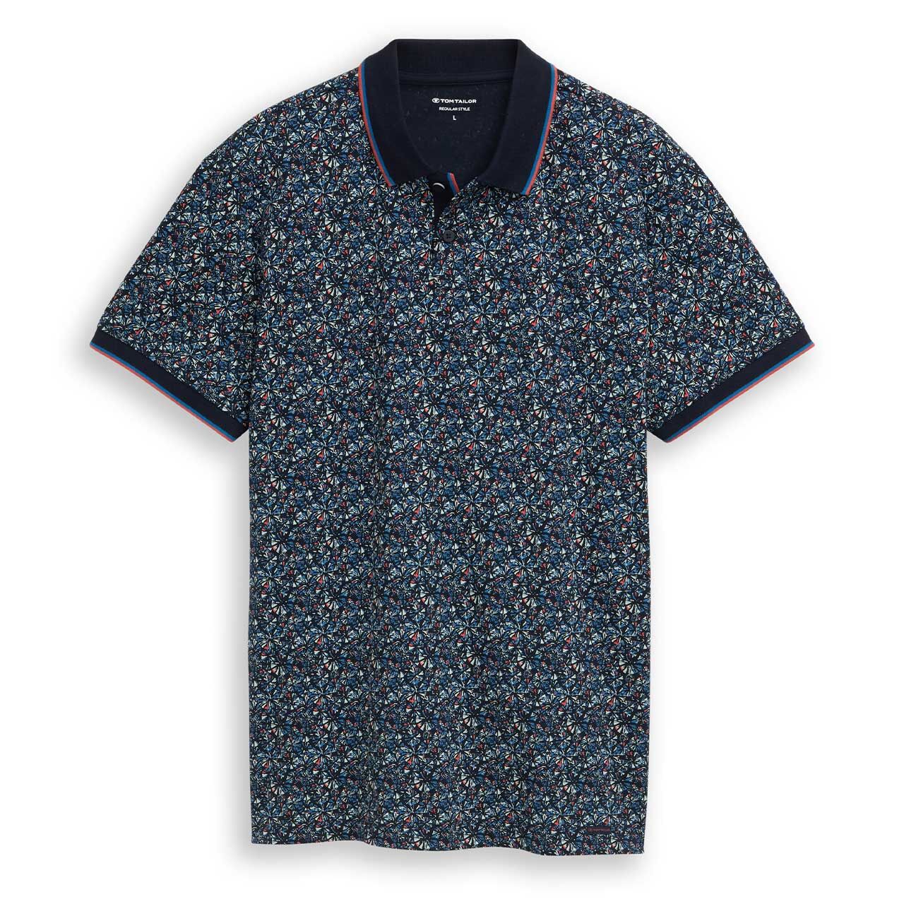 Tom Tailor Herren Piqué Poloshirt navy round design