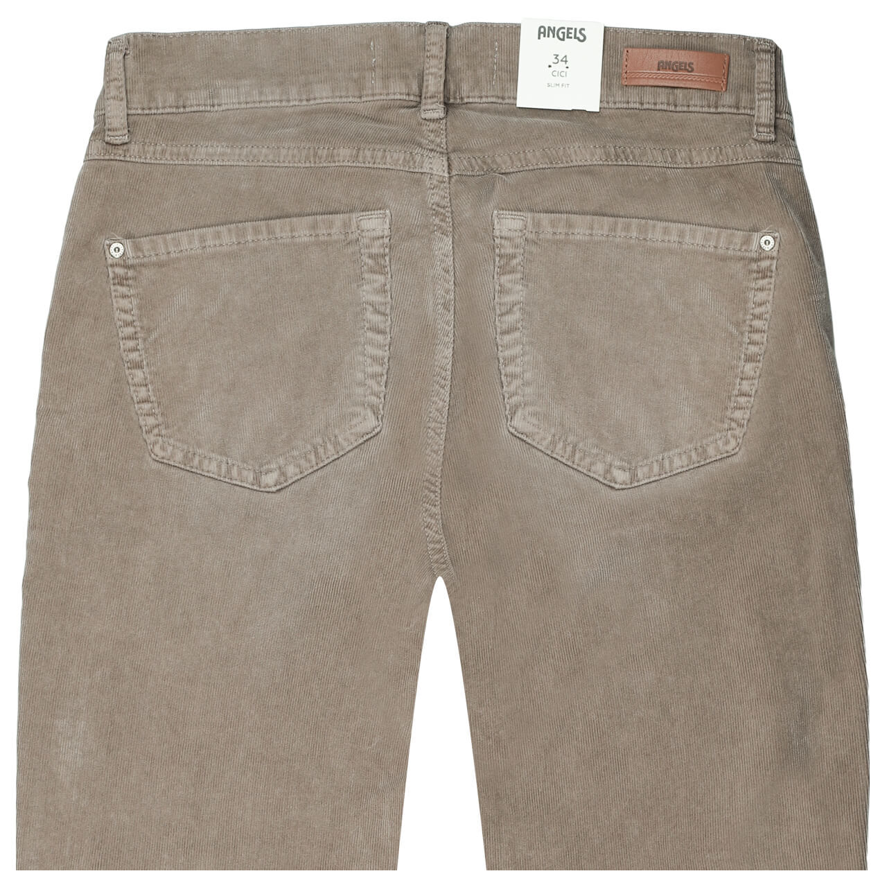 Stretch Damen Cordhose Cici von Angels in Hellbraun, detaillierte Rückansicht