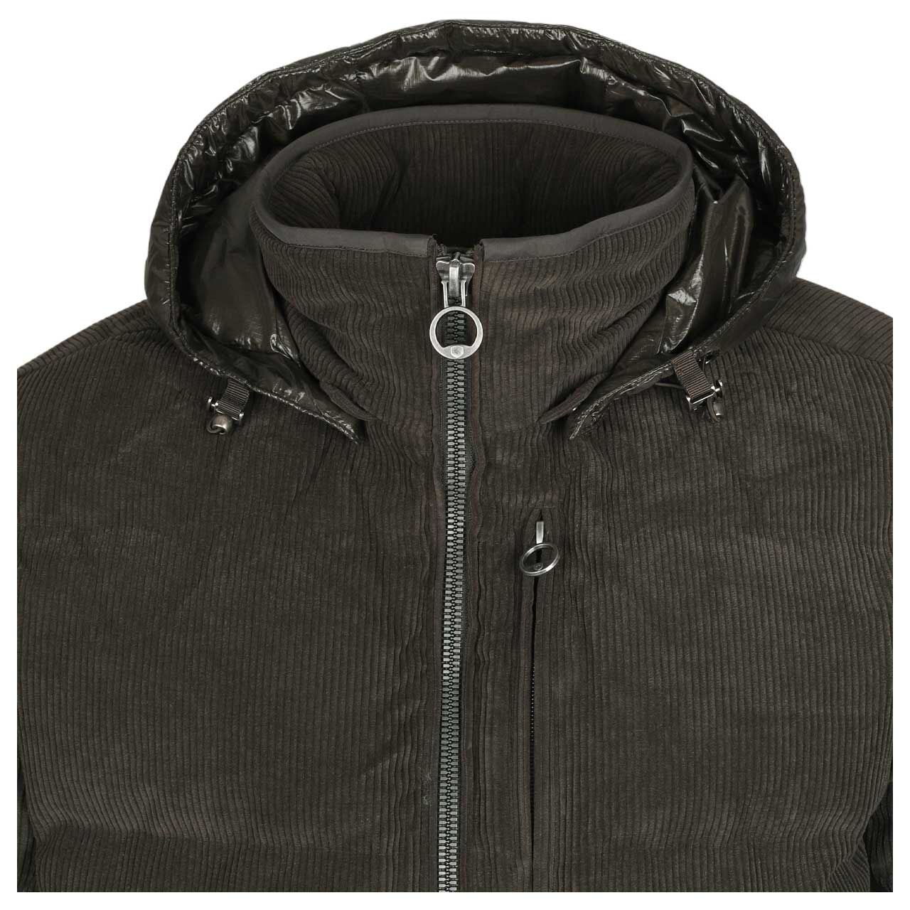 Herren Cord Jacke Boxton von Wellensteyn in Dunkelgrün, detaillierte Vorderansicht