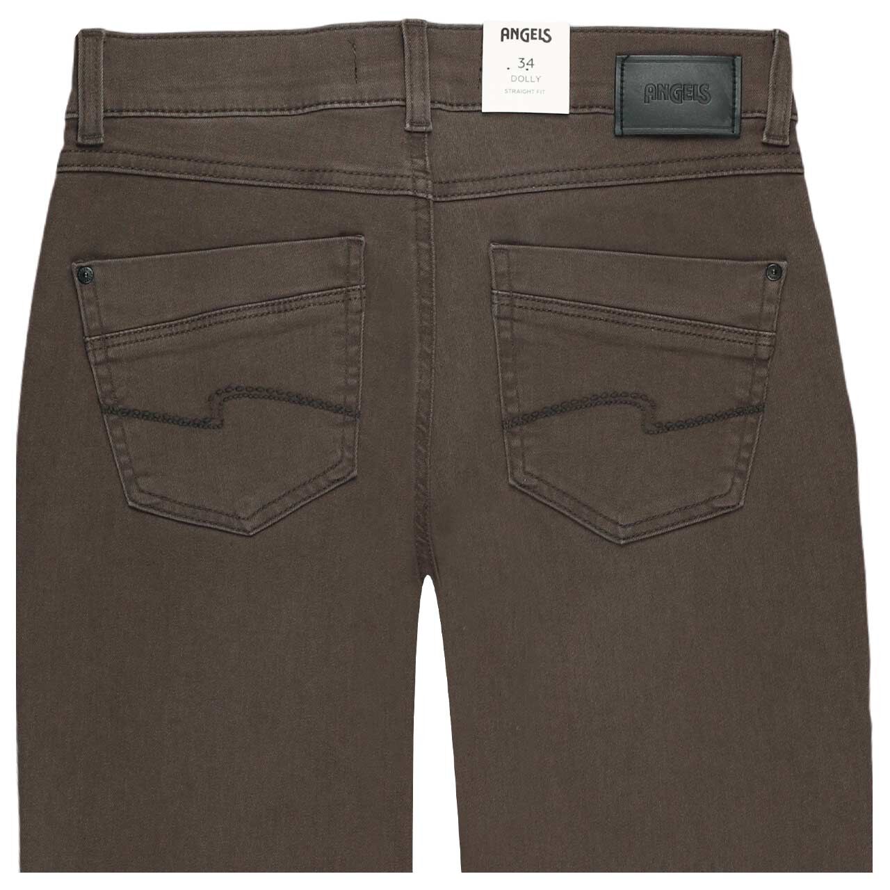 Stretch Damen Baumwollhose Dolly von Angels in Braun, detaillierte Rückansicht