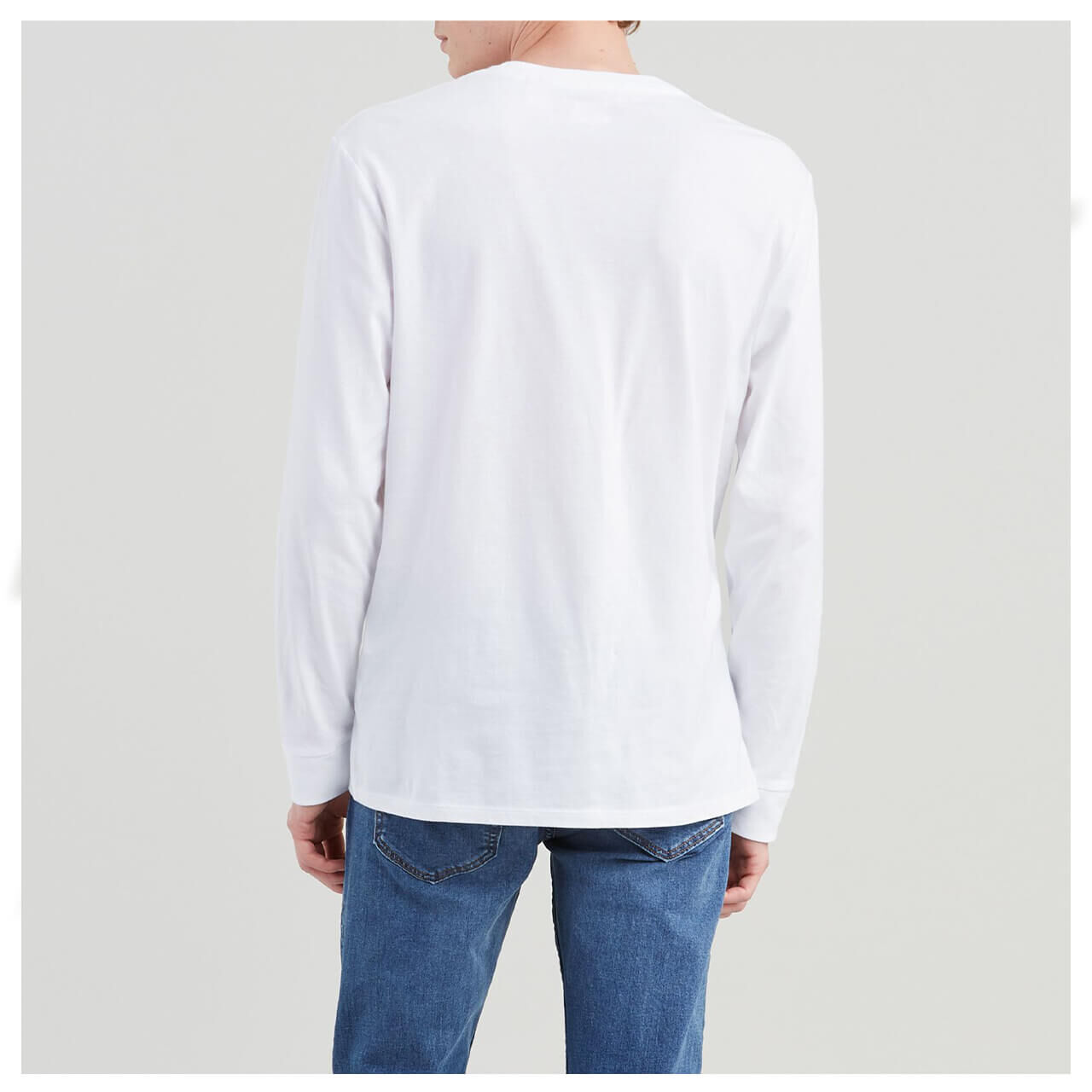 levis-langarmshirt-weiss-ansicht-hinten Levis Logo Langarm Shirt für Herren in Weiß, FarbNr.: 0000