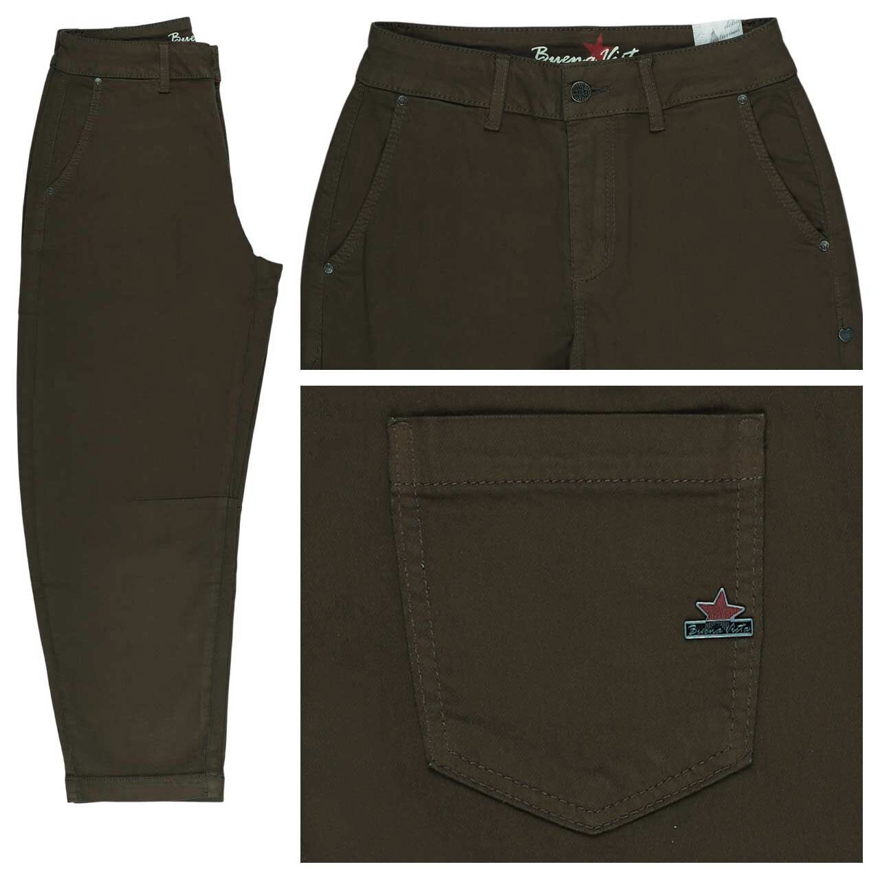 Buena Vista Barrel 7/8 Stretch Cotton Jeans olive green