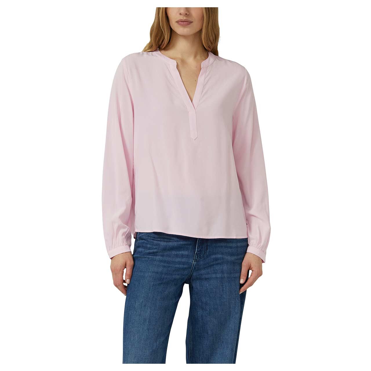 Damen Langarm Bluse von s.Oliver in Rosa, Vorderansicht am Model