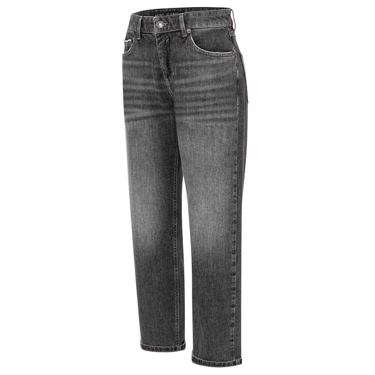 Damenjeans Straight von MAC in Grau verwaschen, seitlich gedrehte Vorderansicht