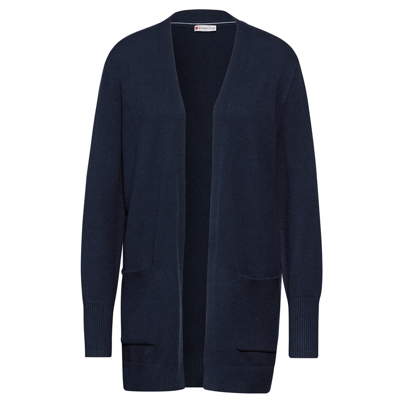 Street One Damen Long Strickjacke Cosy Open Cardigan deep blue