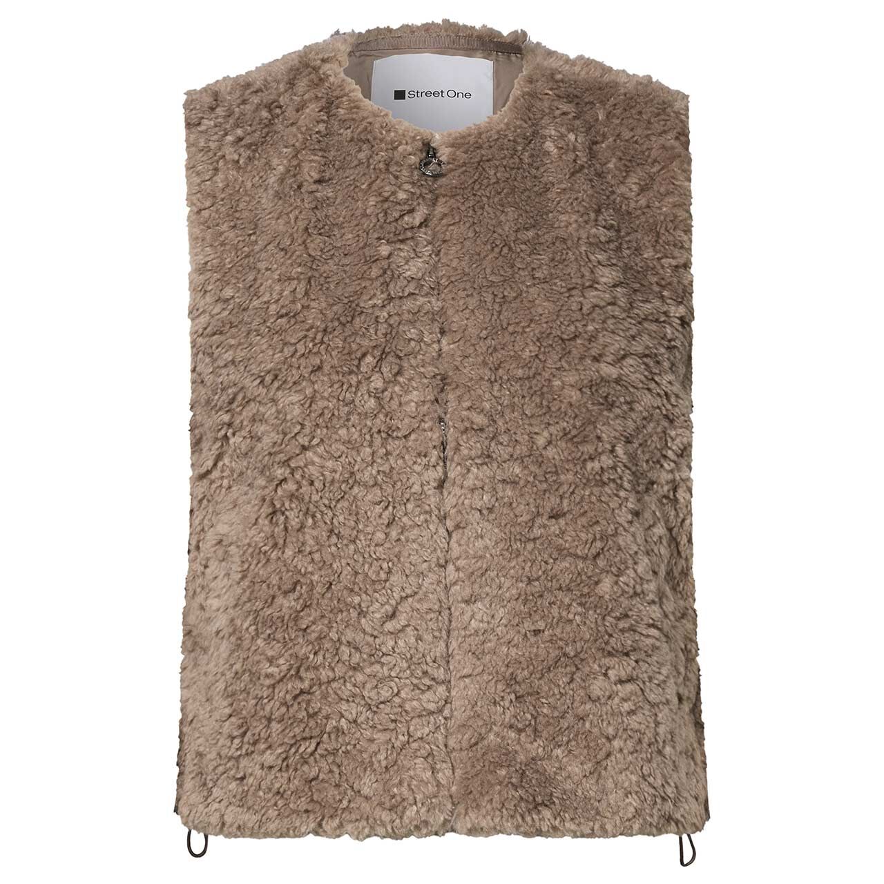 Street One Damen Weste Fake Fur sanded amber