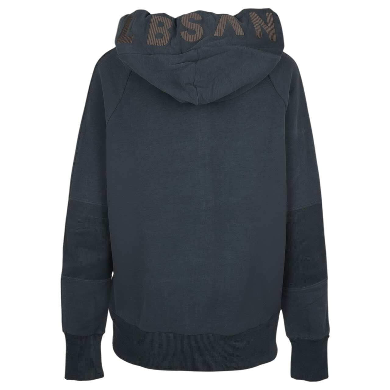 Damen Hoodie Sweatjacke Kelda von Elbsand in Dunkelblau mit Print, Rückansicht