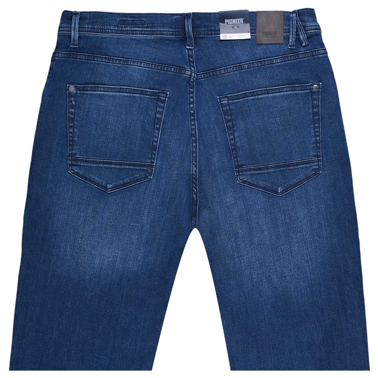Herren 3/4 Jeans Bill Megaflex in Blau angewaschen, detaillierte Rückansicht