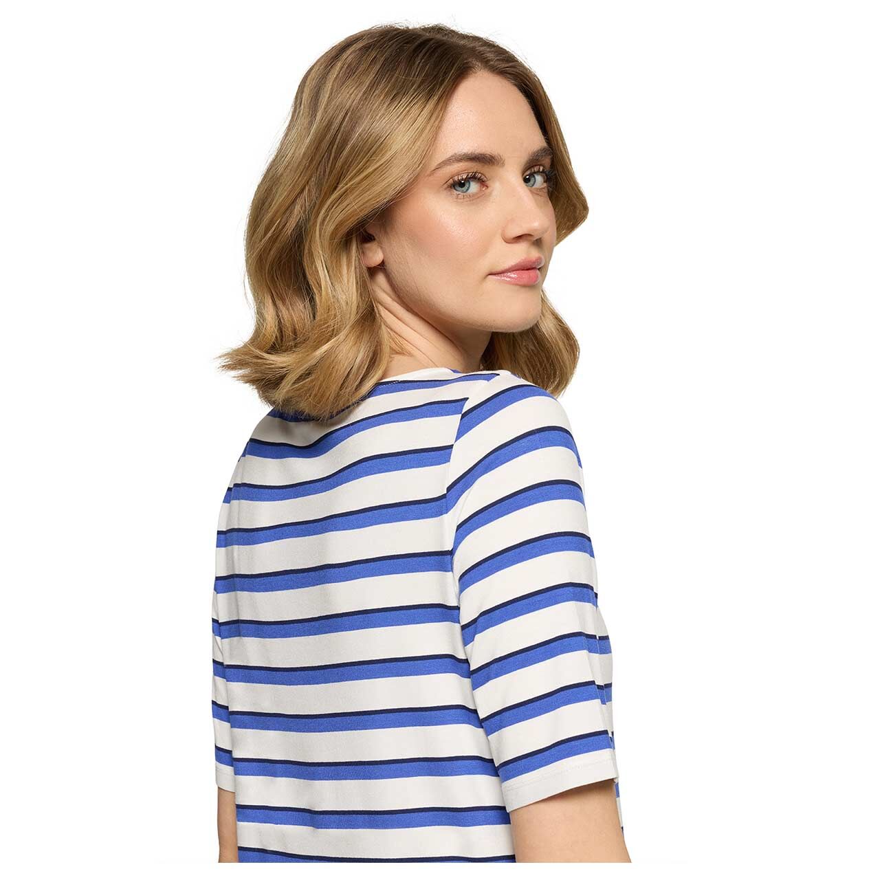 Betty Barclay Damen T-Shirt cream blue stripes