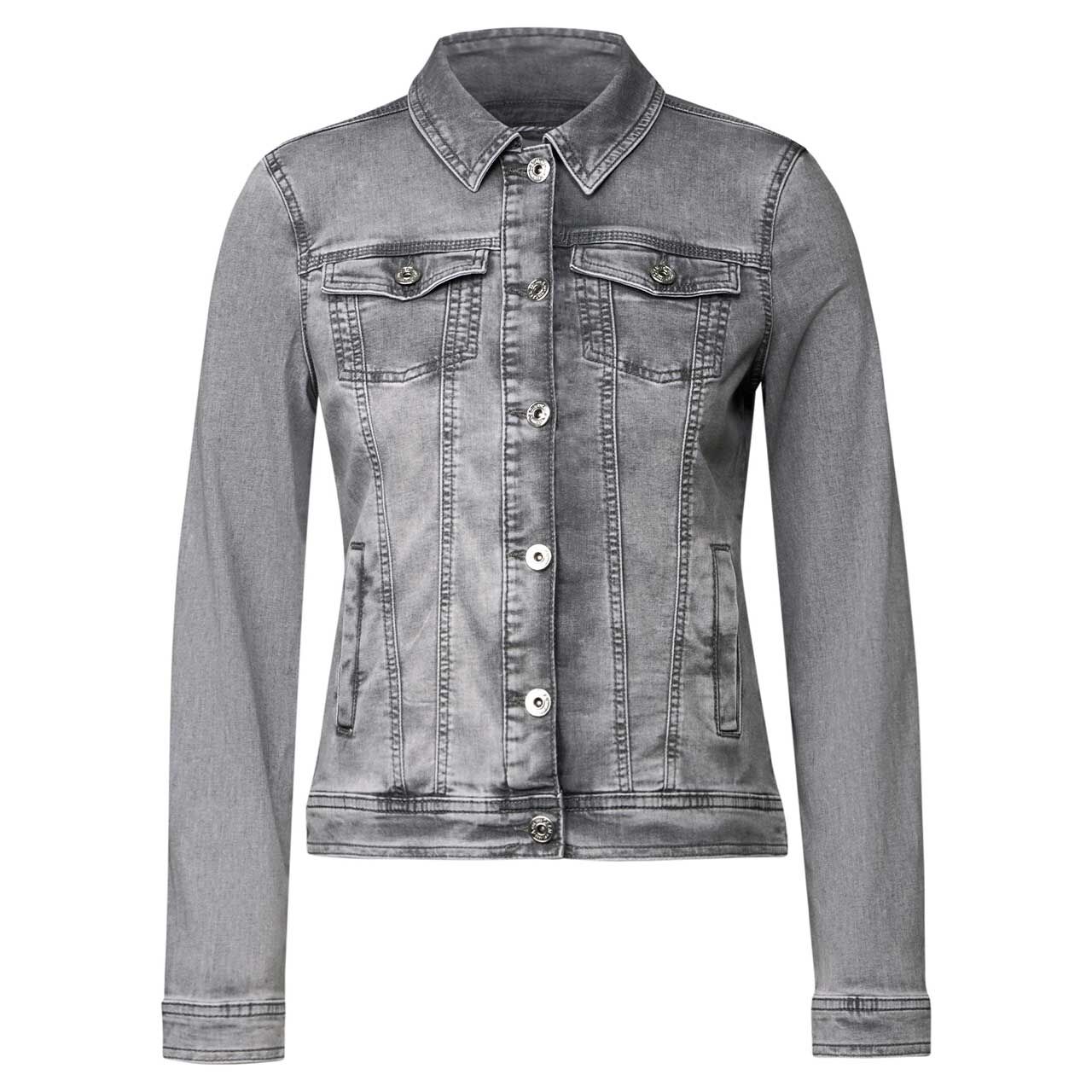 Cecil Damen Jeansjacke mid grey used wash Cecil Damen Jeansjacke mid grey used wash