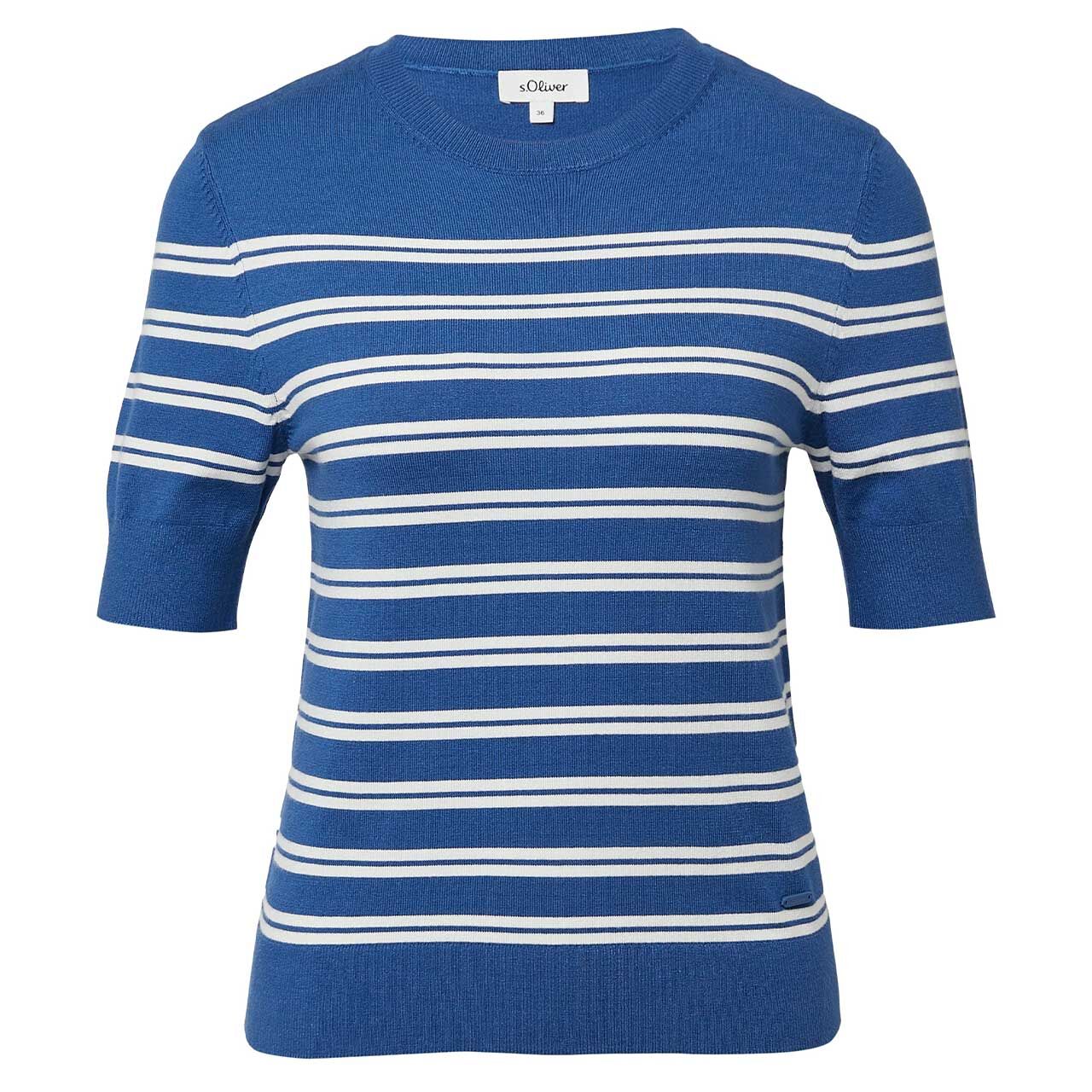 s.Oliver Damen Kurzarm Pullover blue stripes