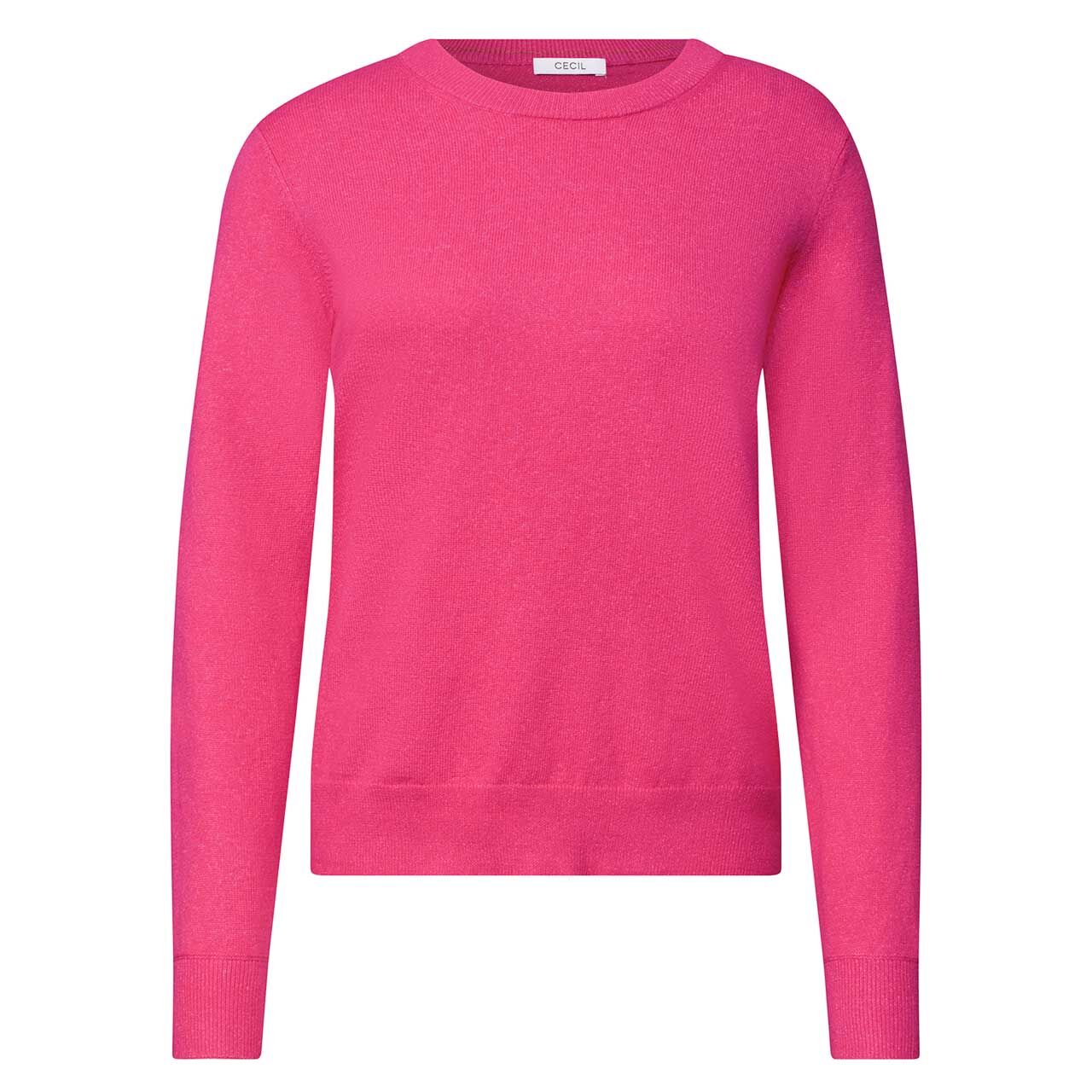 Cecil Damen Pullover Cosy Roundneck pink flash melange