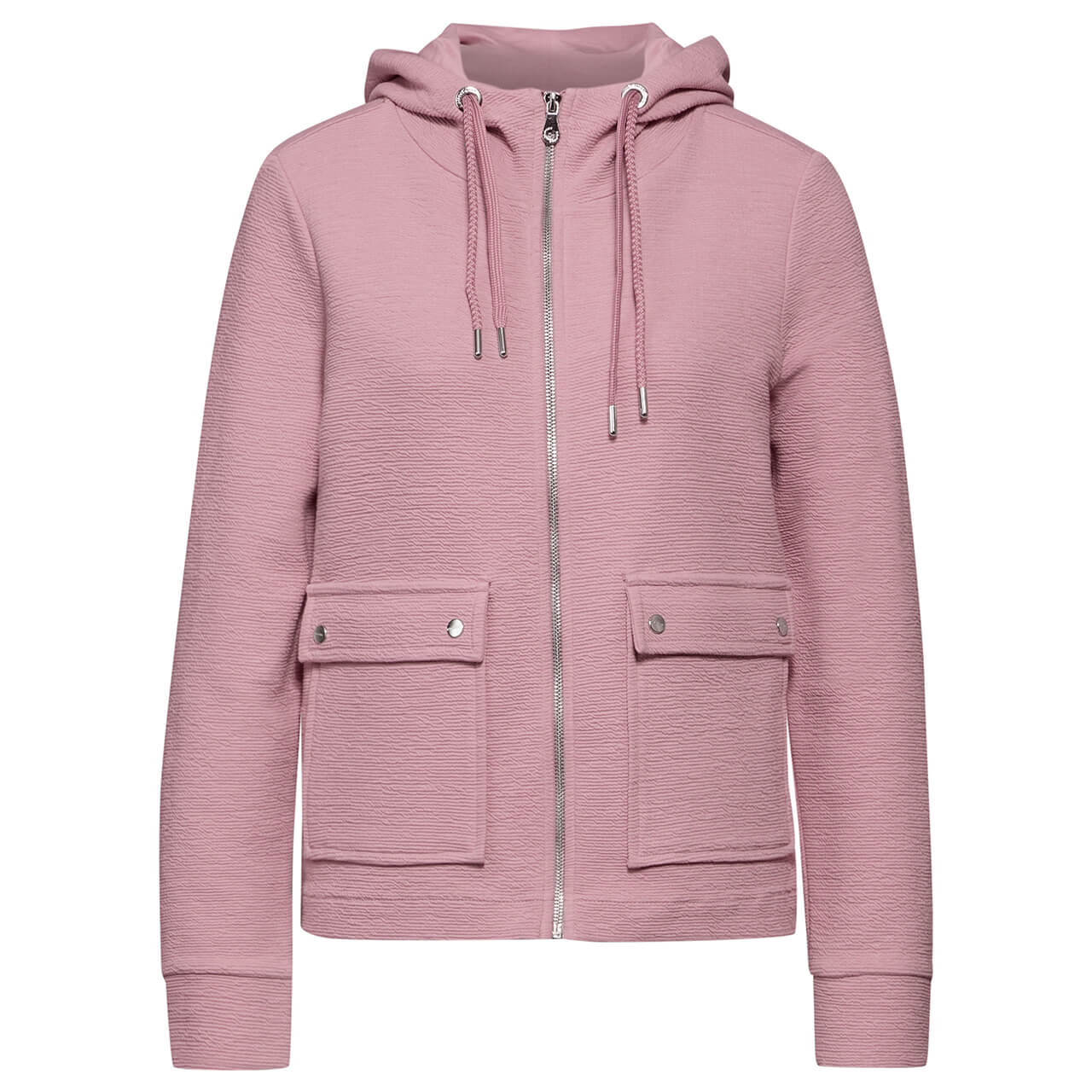 Street One Damen Hoodie Sweatjacke Structured sunrise pink