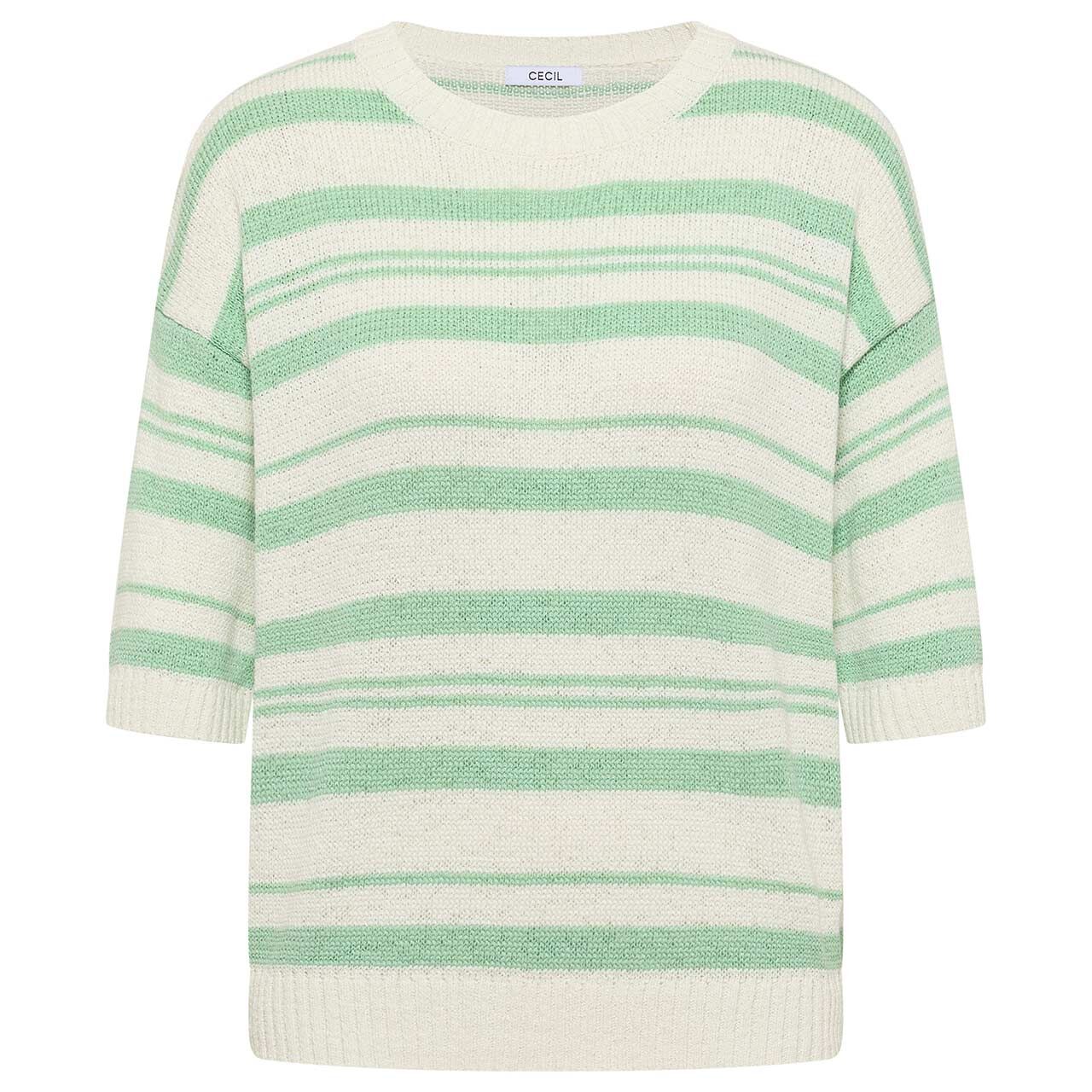 Cecil Damen Kurzarm Pullover Striped Tapeyarn juicy lime