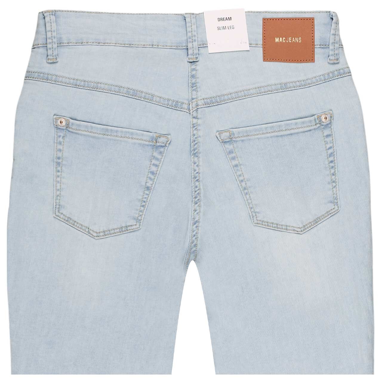 Stretch Damen 7/8 Jeans Dream Summer von MAC in Hellblau angewaschen, detaillierte Rückansicht