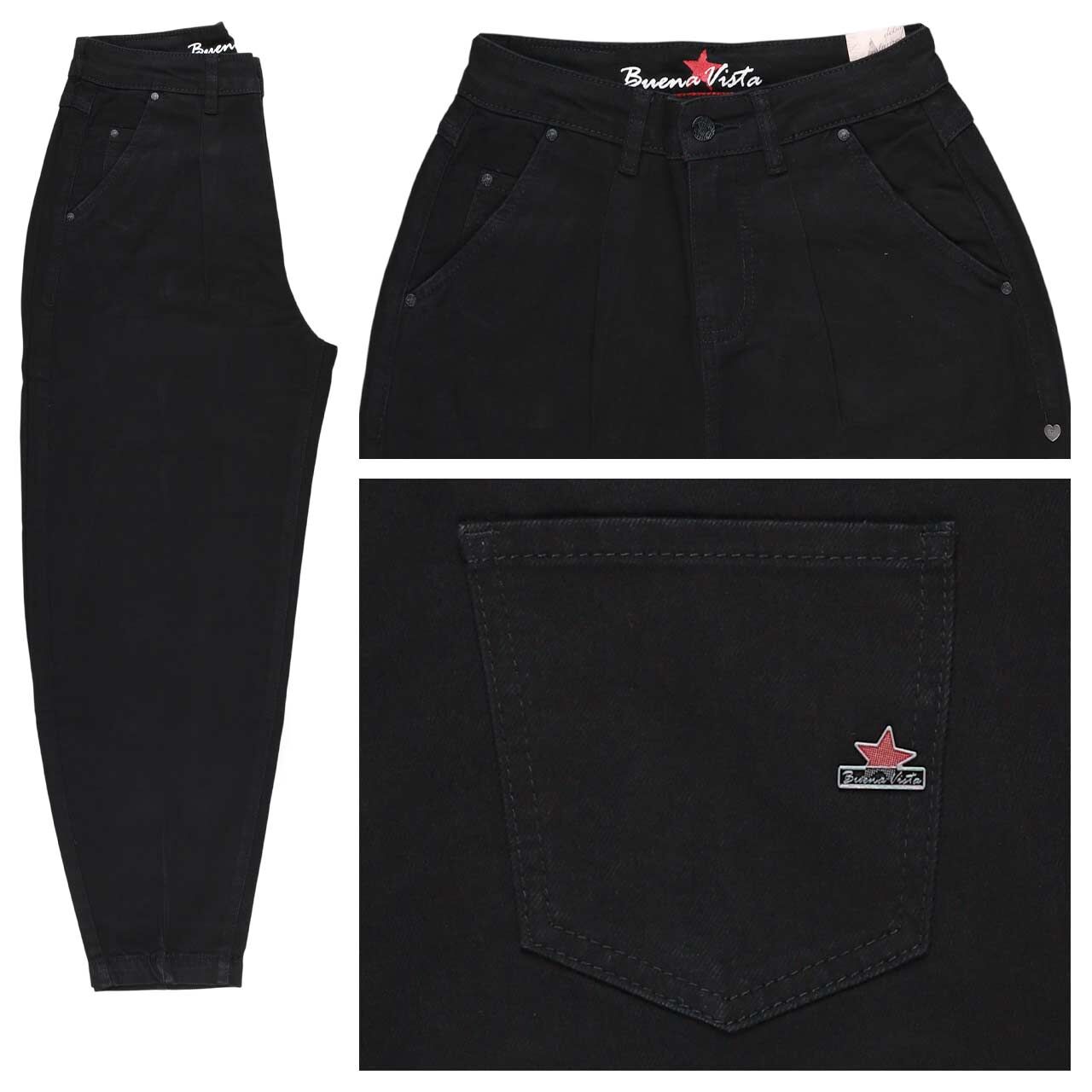 Buena Vista Ballon 7/8 Authentic Denim Jeans pure black
