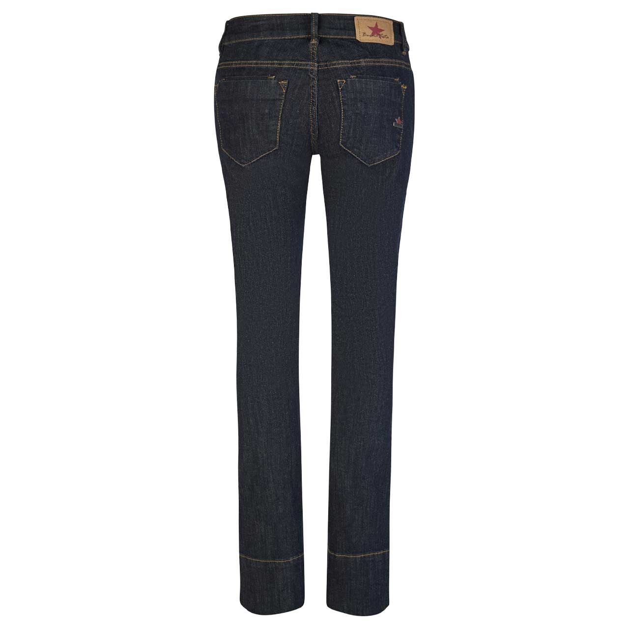 Damenjeans Italy K Bootcut Stretch Denim in Dunkelblau angewaschen, Rückansicht