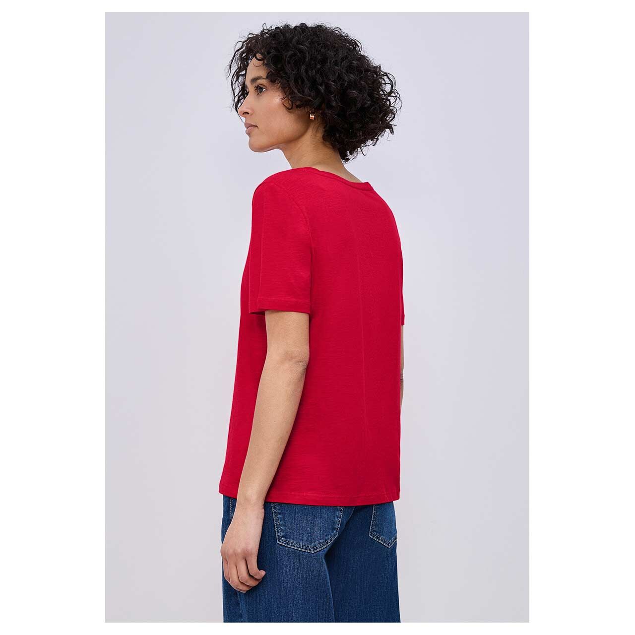 Damen T-Shirt Gerda von Street One in Rot, Rückansicht am Model