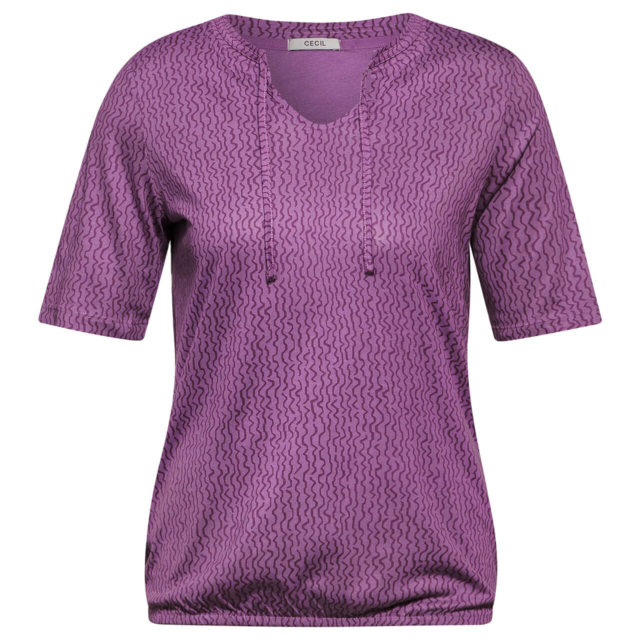 Cecil Damen T-Shirt Tunic with Strings iced violet
