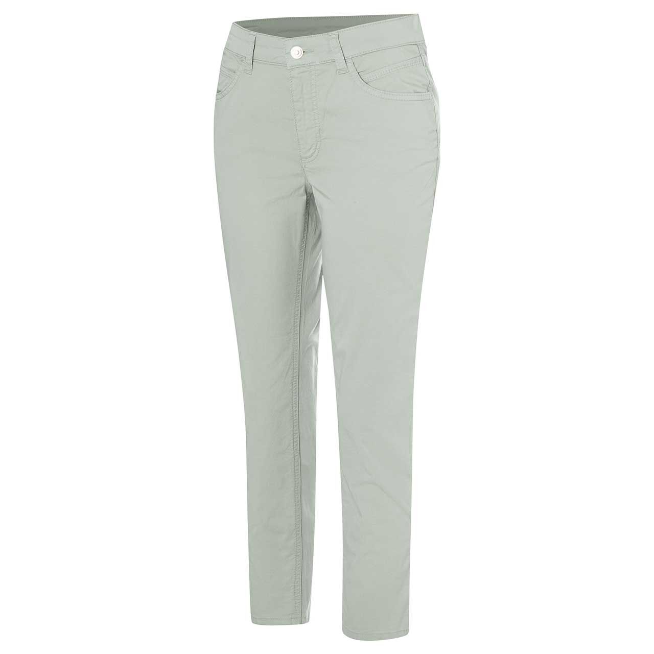 Seitenansicht der Damen 7/8 Baumwollhose Melanie von MAC in Grau-Grün