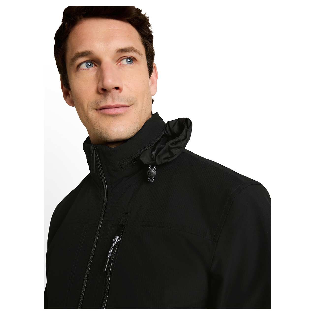 Herren Jacke Transseasonal Blouson von Tom Tailor in Schwarz, Detailansicht Kragen