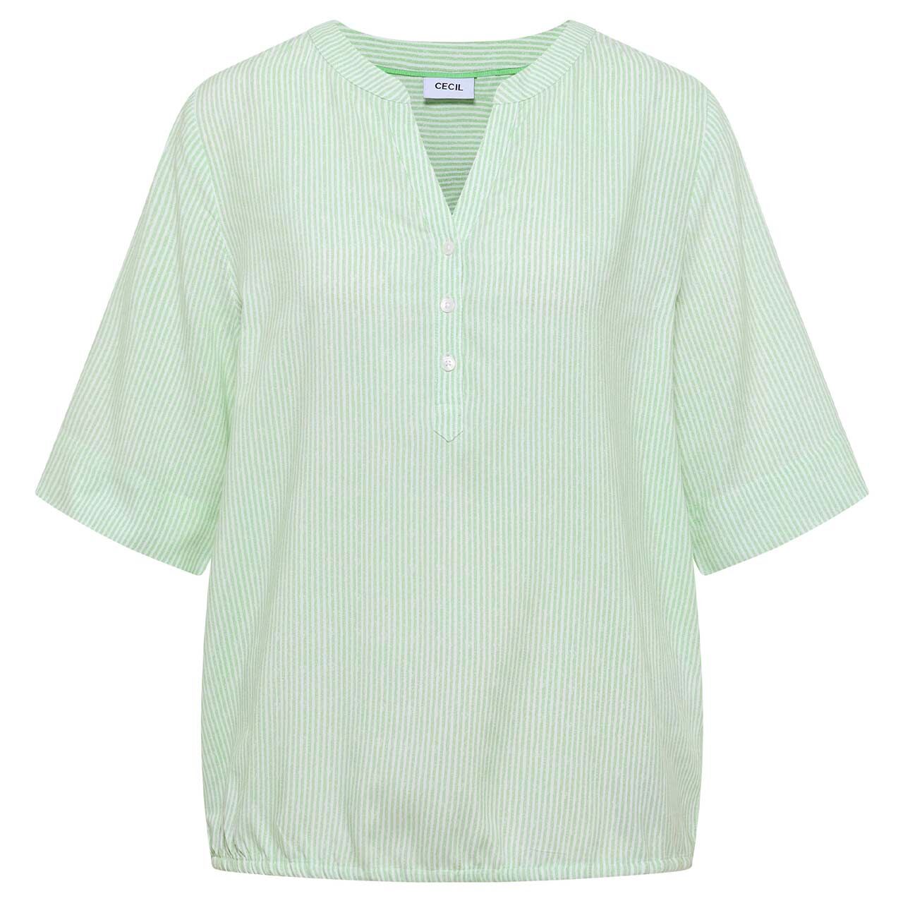 Cecil Damen Kurzarm Bluse Printed Stripe juicy lime