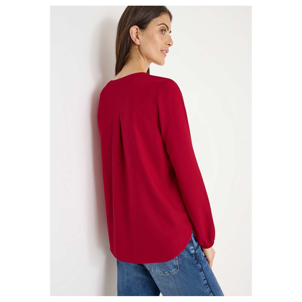 Cecil Damen Langarm Bluse Solid beaujolais red