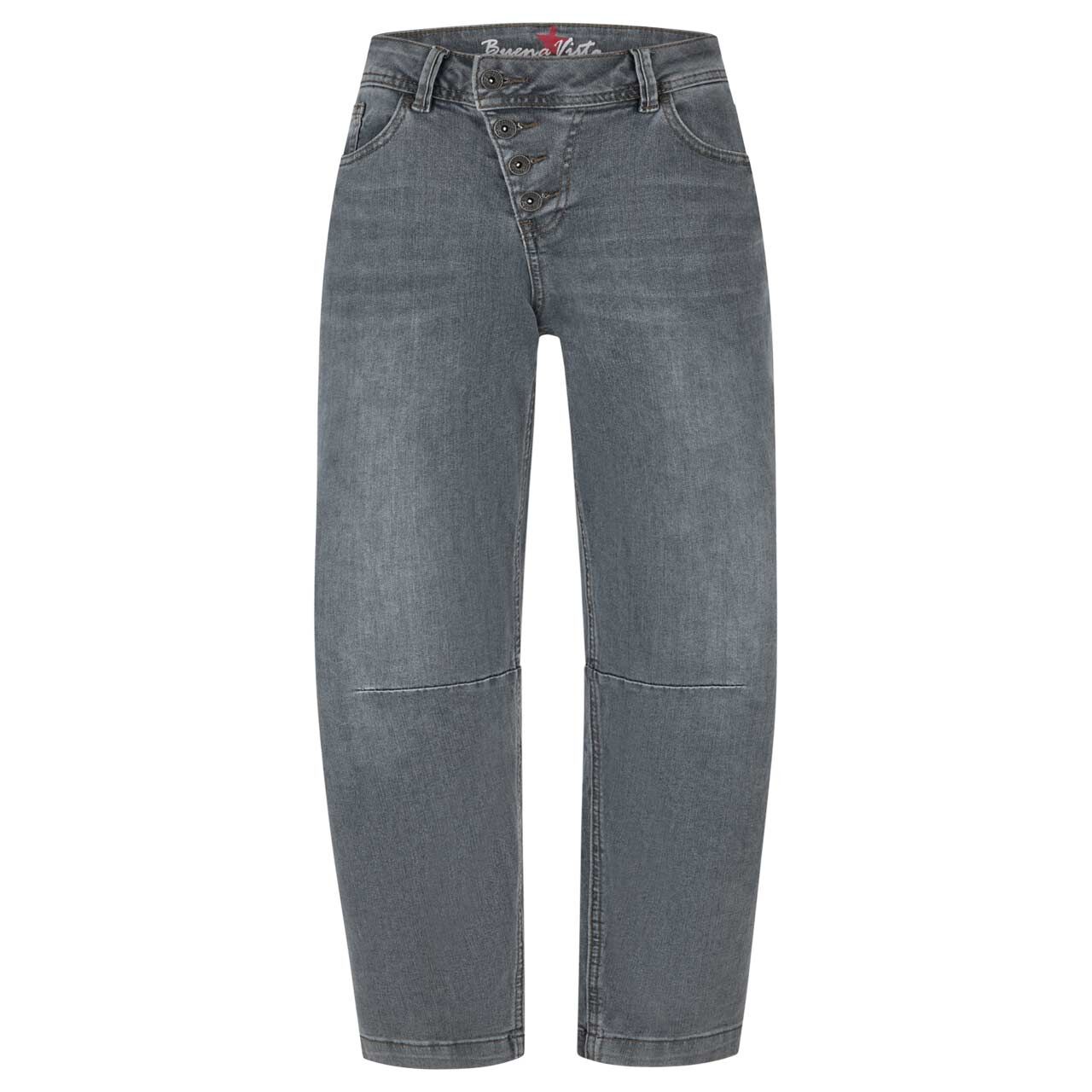 Damenjeans Malibu 7/8 Relaxed Stretch Denim von Buena Vista in Grau angewaschen, Vorderansicht
