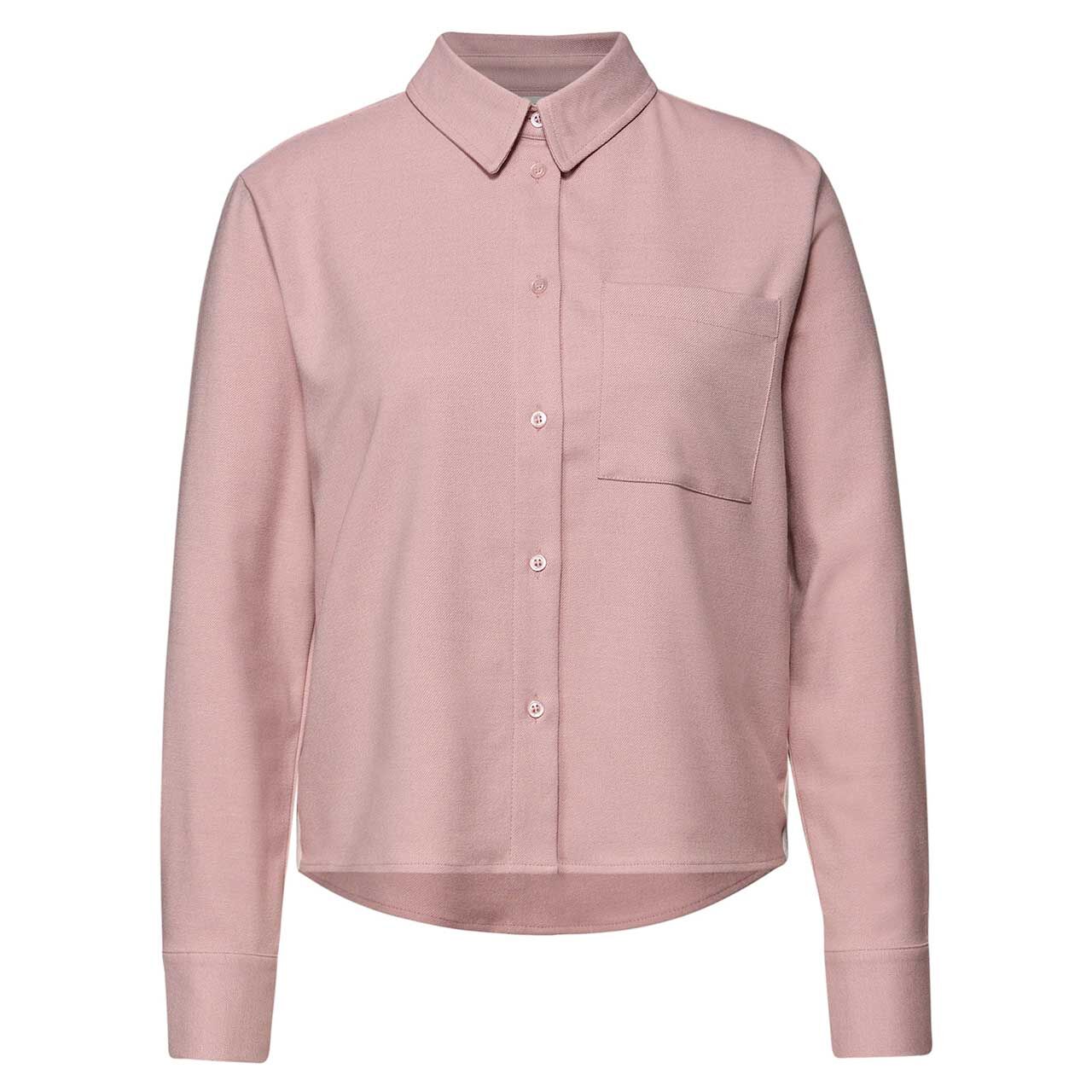 Street One Damen Langarm Bluse Melange Shirtcollar powder pink
