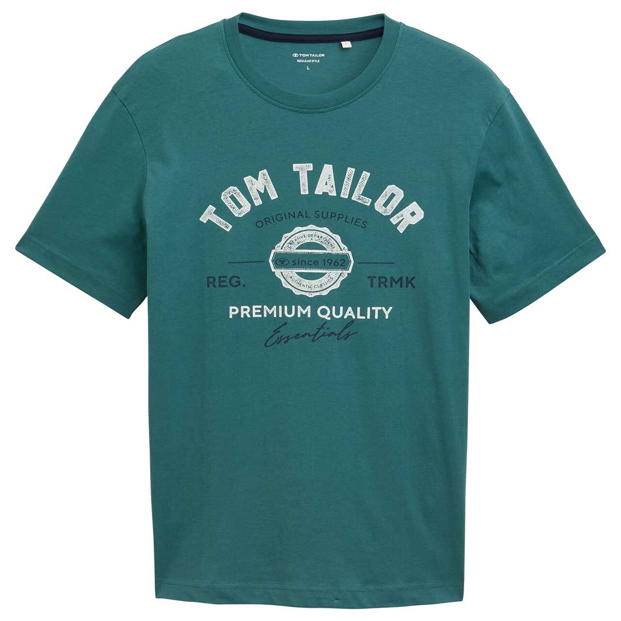 Tom Tailor Herren T-Shirt jasper green logo print