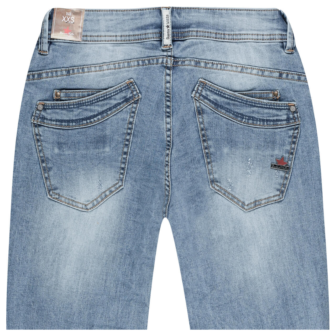 Buena Vista Malibu Cropped Stretch Denim Jeans mid destroy